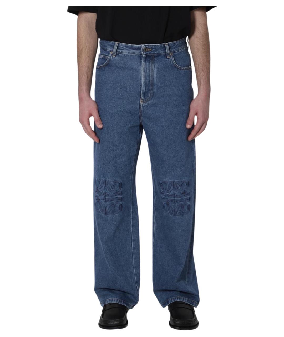 LOEWE Синие хлопковые прямые джинсы, фото 1