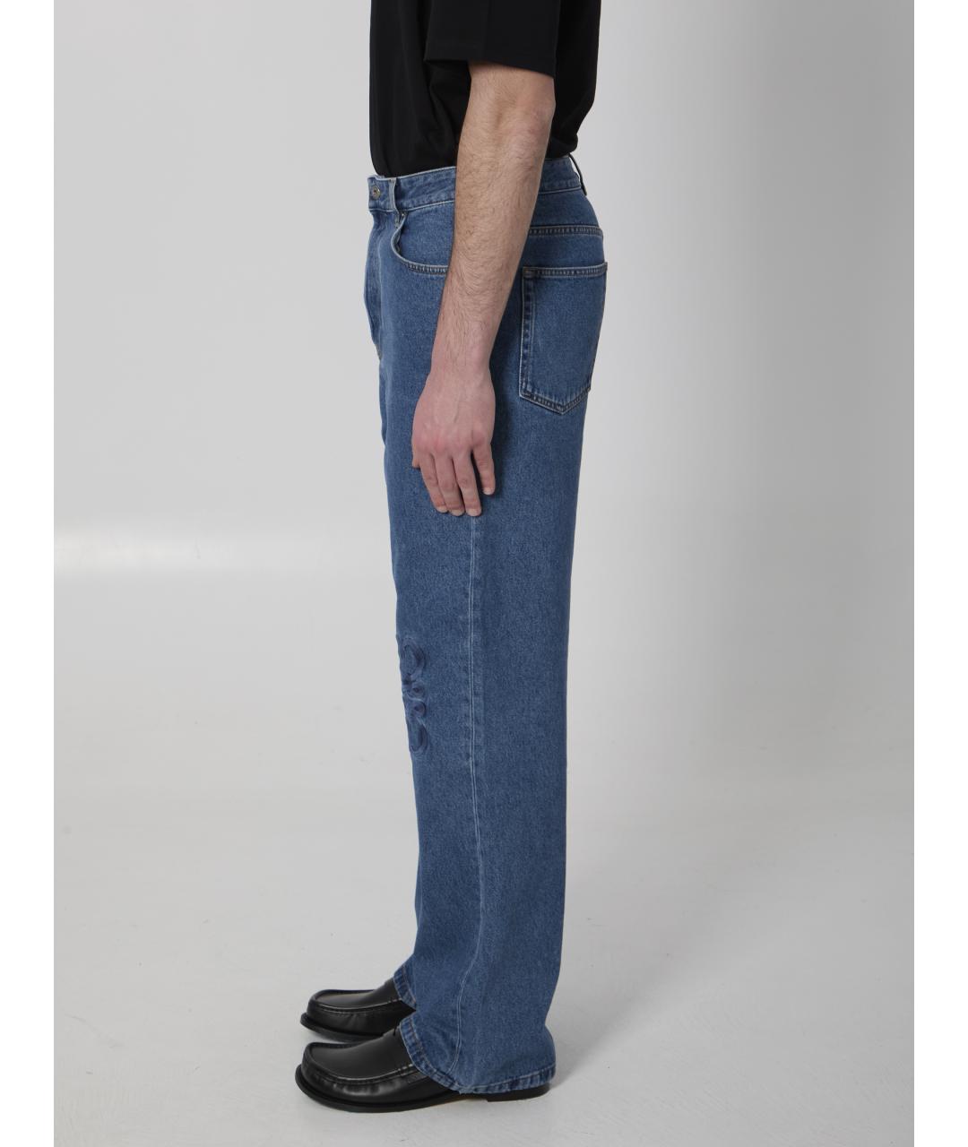 LOEWE Синие хлопковые прямые джинсы, фото 3