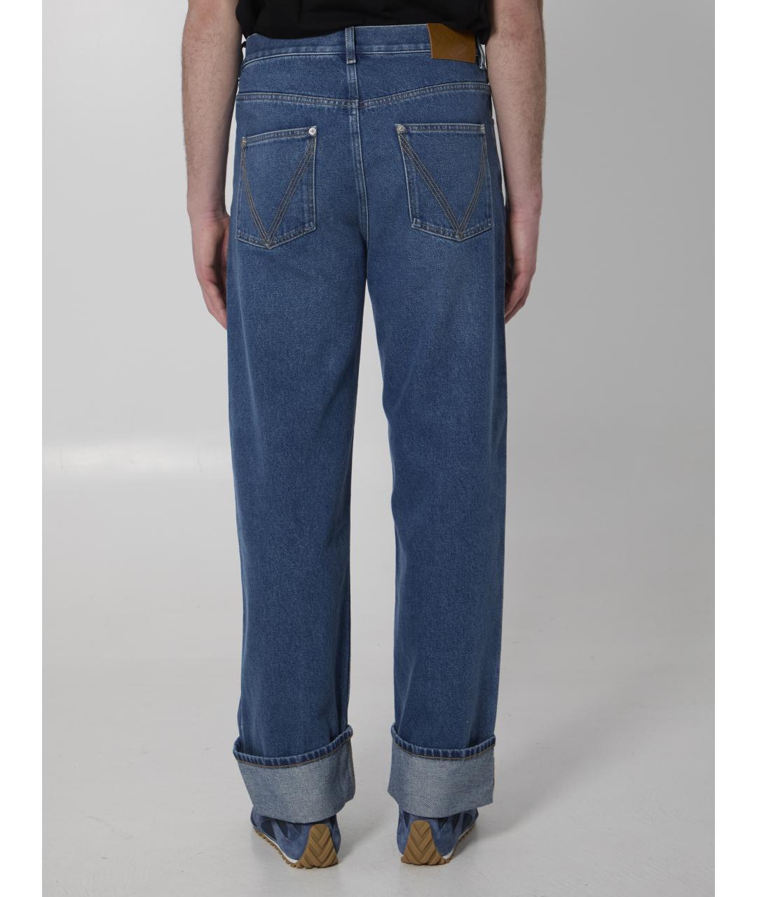 BOTTEGA VENETA Синие хлопковые прямые джинсы, фото 4