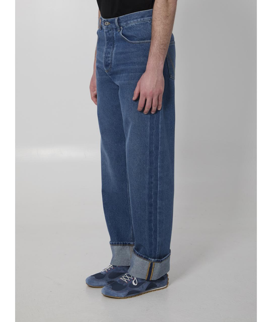 BOTTEGA VENETA Синие хлопковые прямые джинсы, фото 2