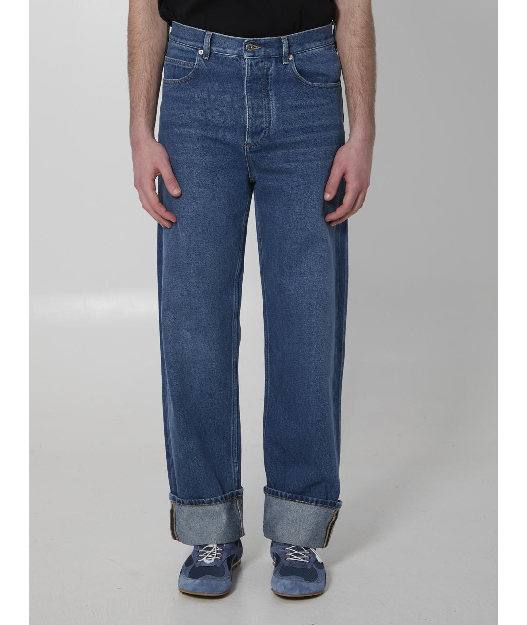 BOTTEGA VENETA Синие хлопковые прямые джинсы, фото 5