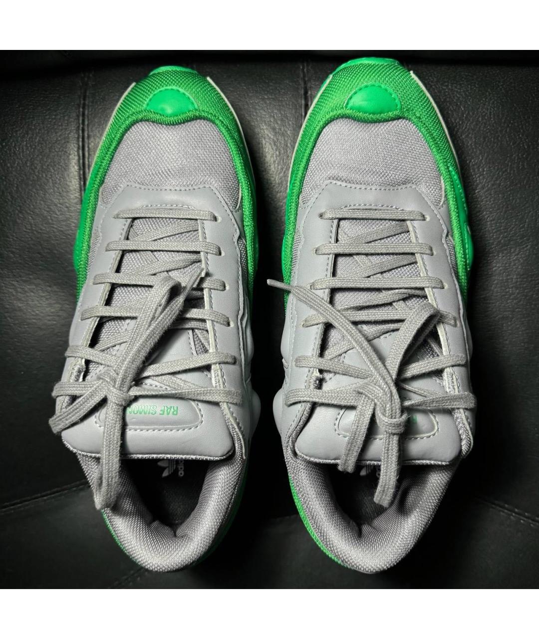 ADIDAS X RAF SIMONS Зеленые текстильные низкие кроссовки / кеды, фото 7