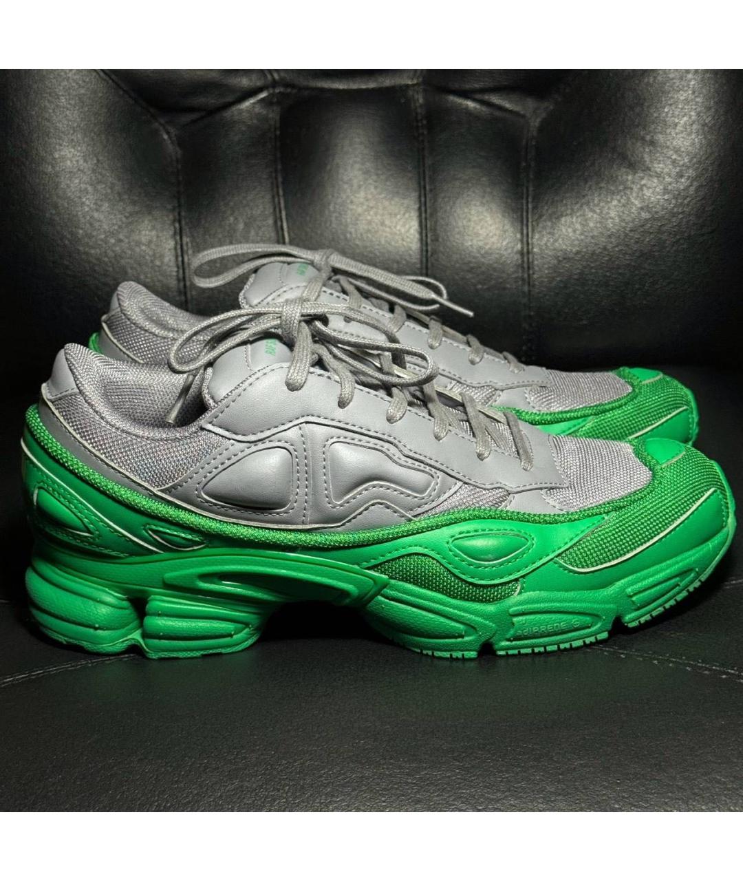 ADIDAS X RAF SIMONS Зеленые текстильные низкие кроссовки / кеды, фото 9