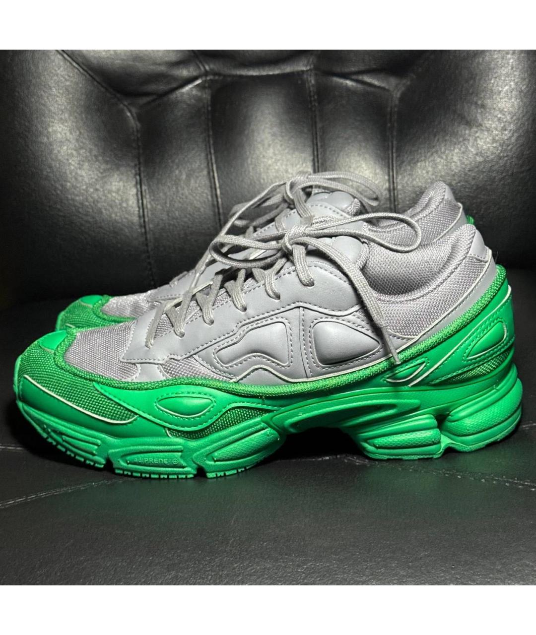 ADIDAS X RAF SIMONS Зеленые текстильные низкие кроссовки / кеды, фото 3