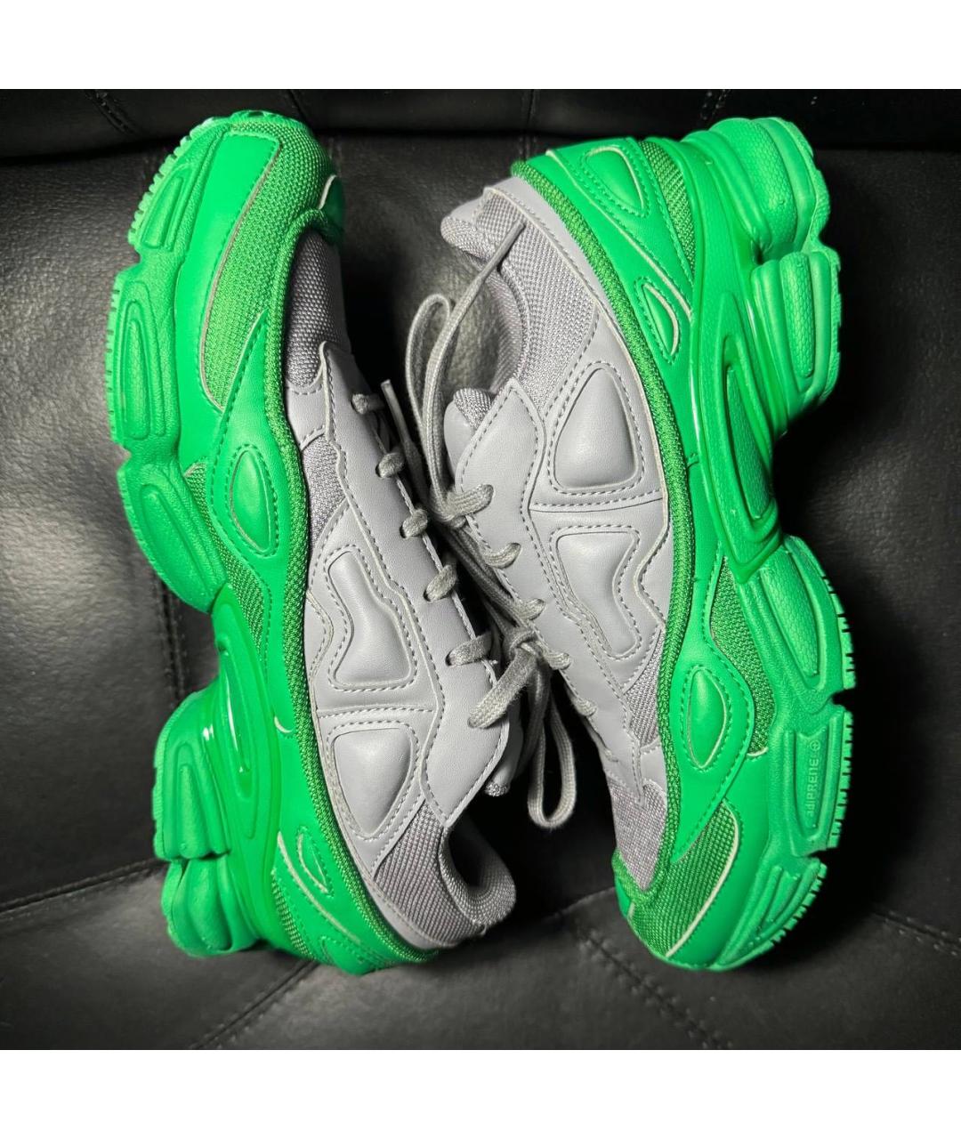 ADIDAS X RAF SIMONS Зеленые текстильные низкие кроссовки / кеды, фото 5