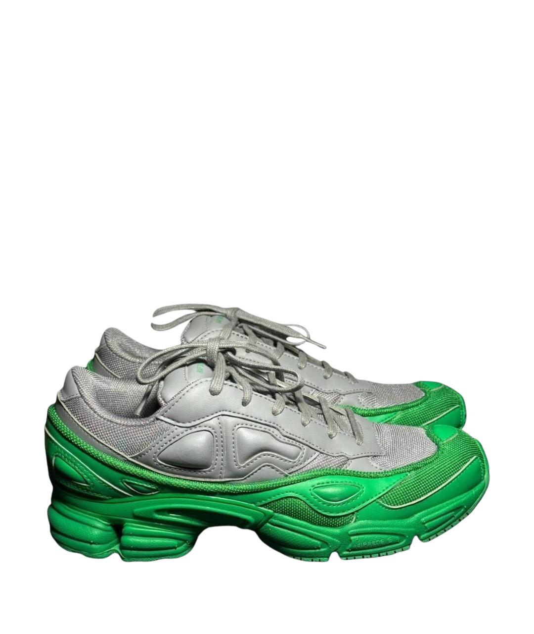 ADIDAS X RAF SIMONS Зеленые текстильные низкие кроссовки / кеды, фото 1