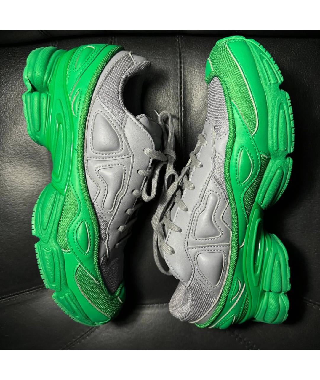 ADIDAS X RAF SIMONS Зеленые текстильные низкие кроссовки / кеды, фото 4