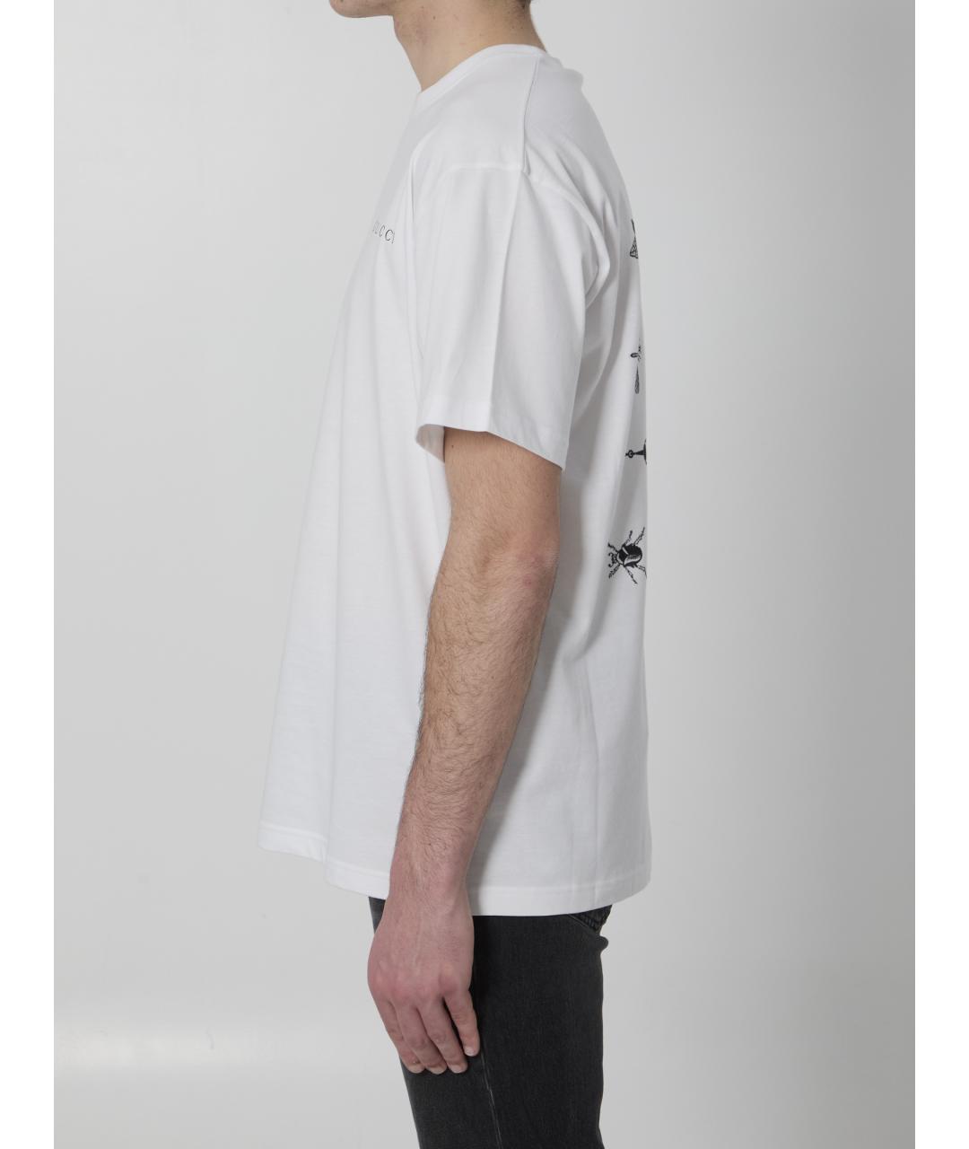 GUCCI Белая хлопковая футболка, фото 3