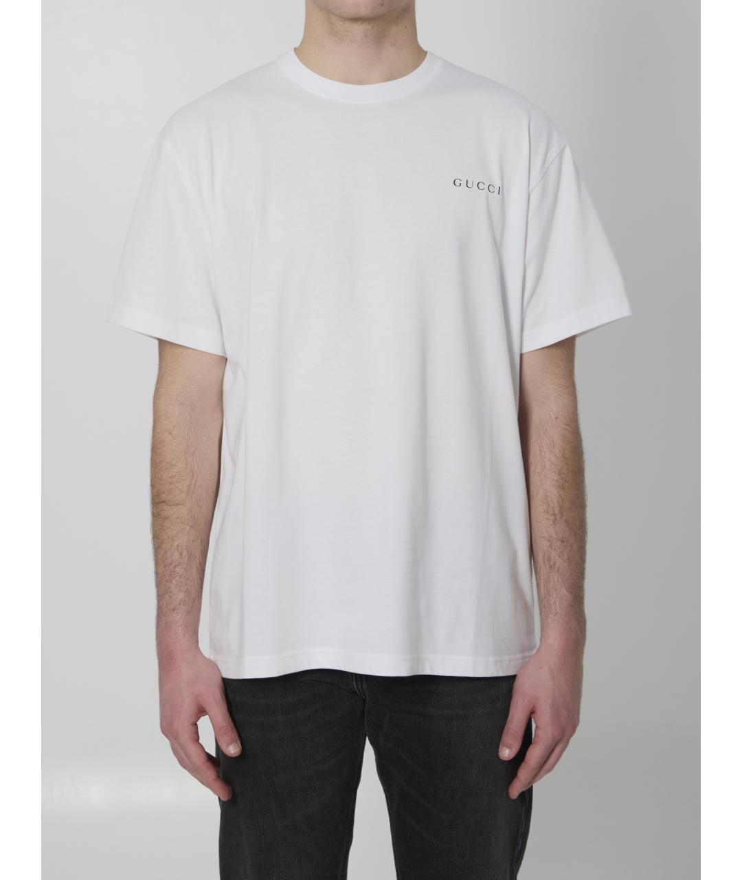 GUCCI Белая хлопковая футболка, фото 5