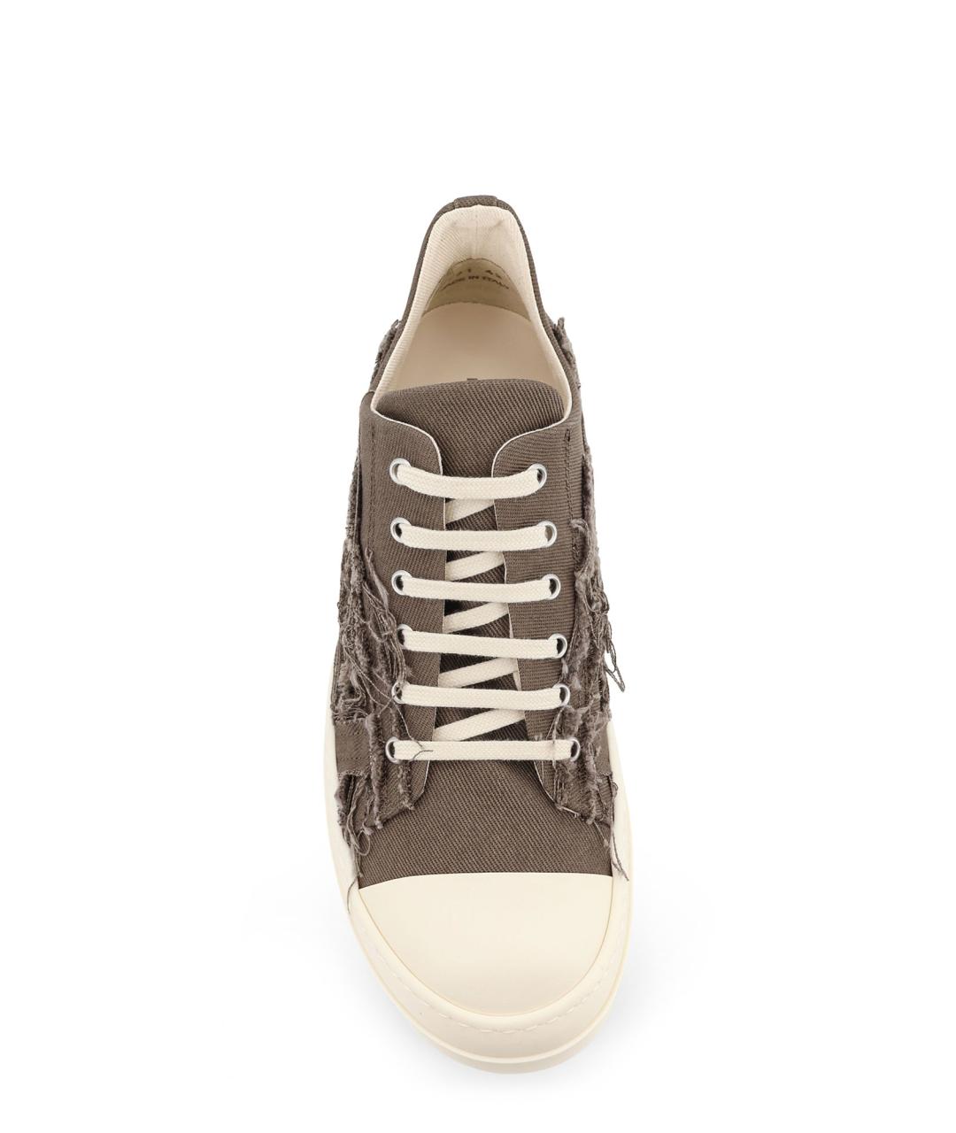 RICK OWENS DRKSHDW Серые текстильные низкие кроссовки / кеды, фото 5