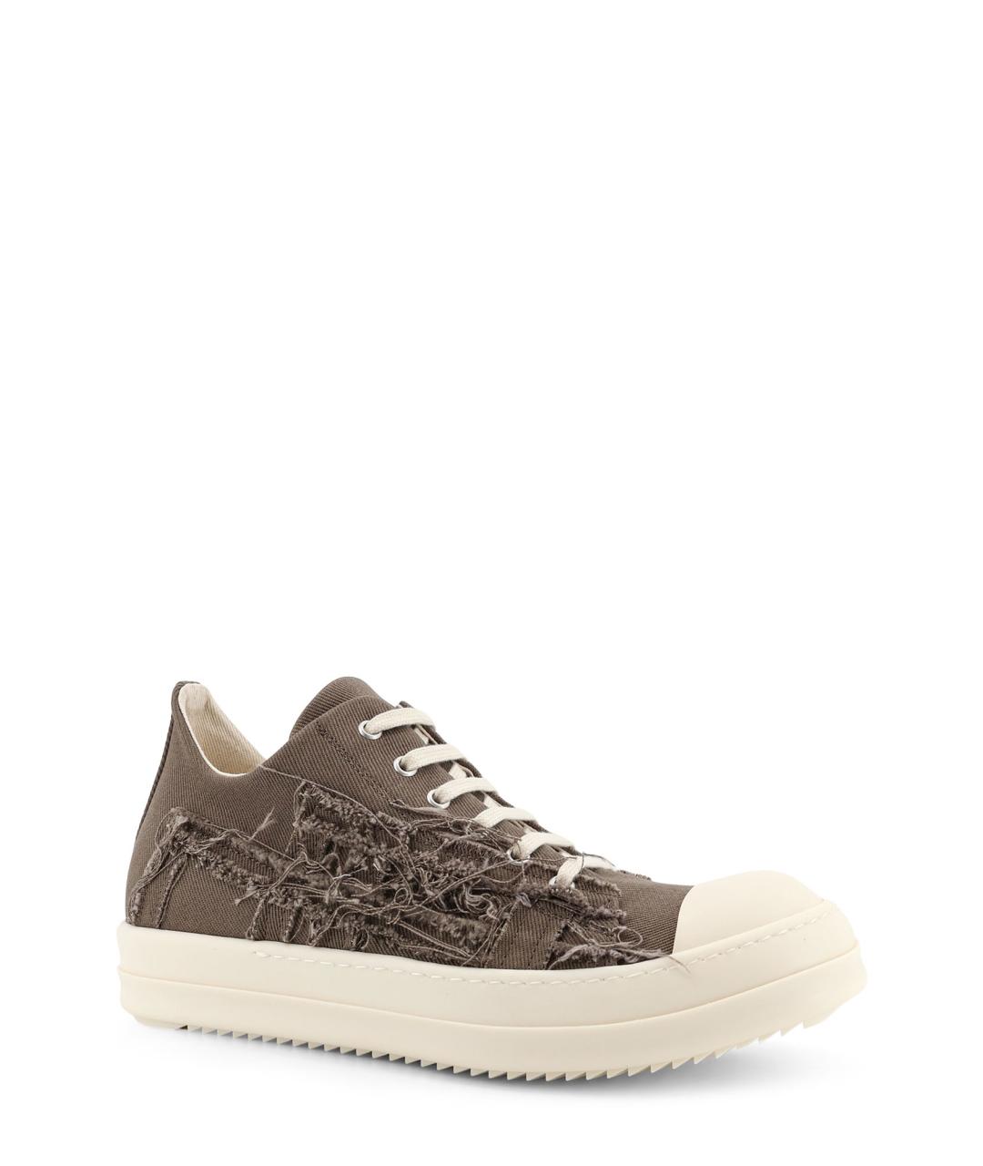 RICK OWENS DRKSHDW Серые текстильные низкие кроссовки / кеды, фото 2