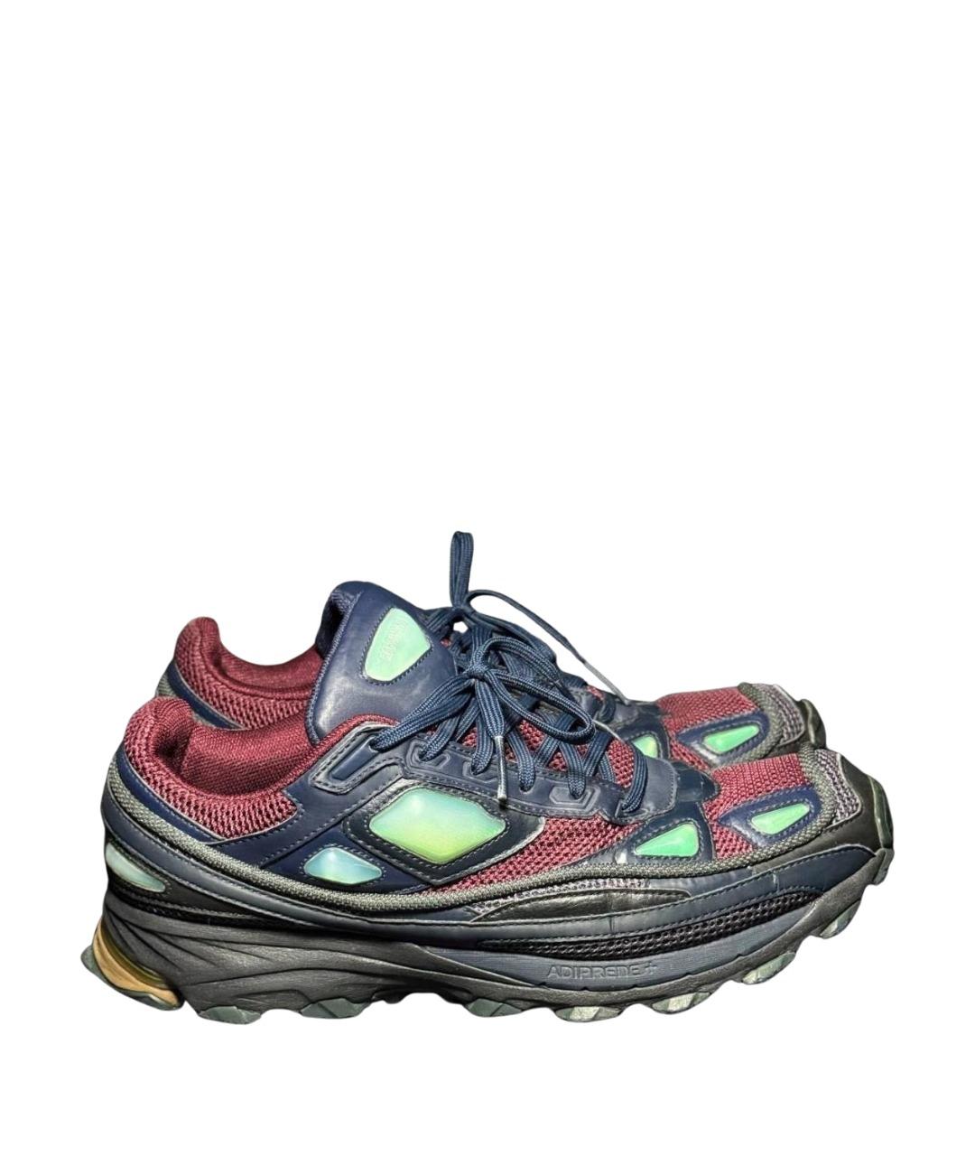 ADIDAS X RAF SIMONS Красные текстильные высокие кроссовки / кеды, фото 1