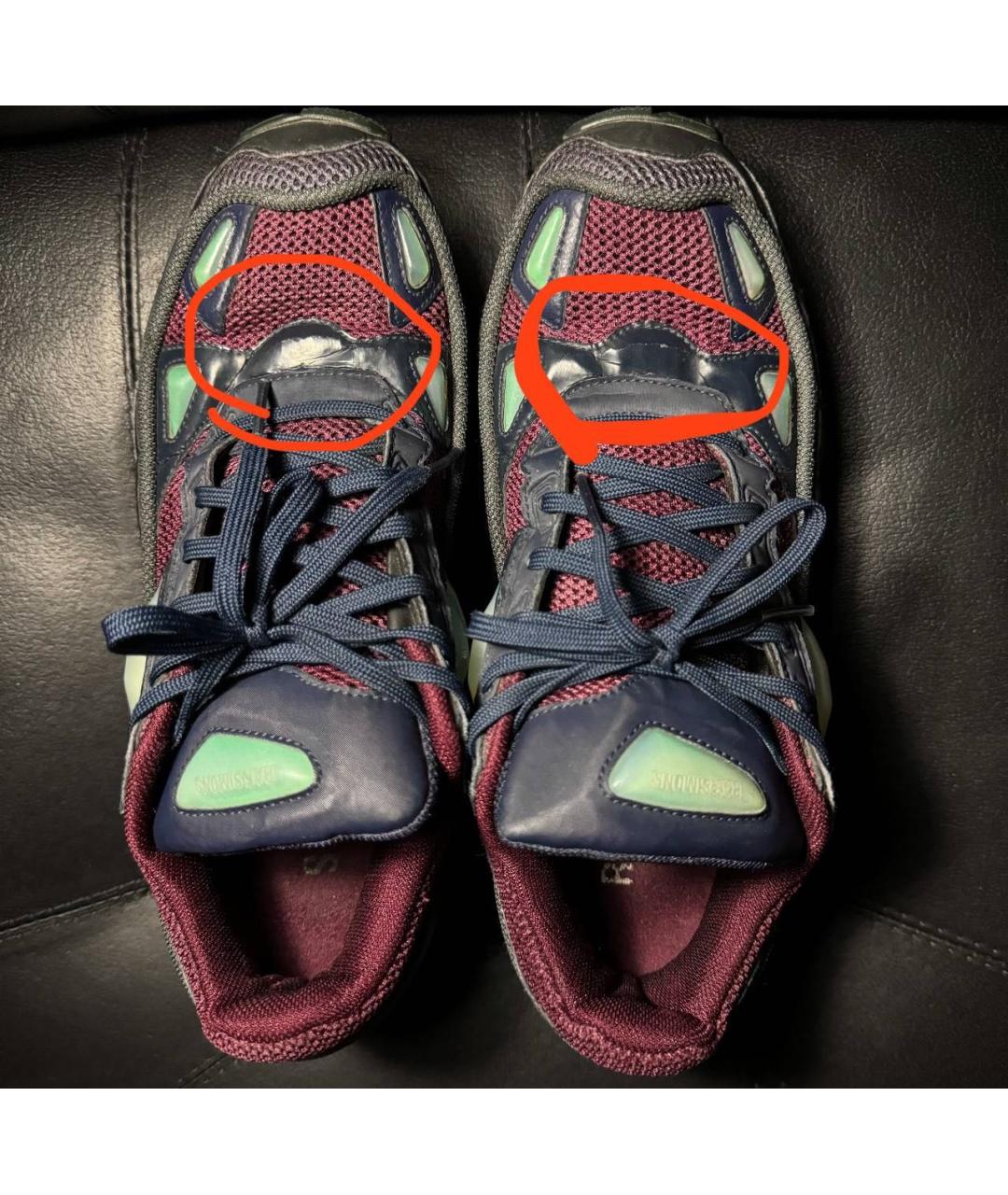 ADIDAS X RAF SIMONS Красные текстильные высокие кроссовки / кеды, фото 7