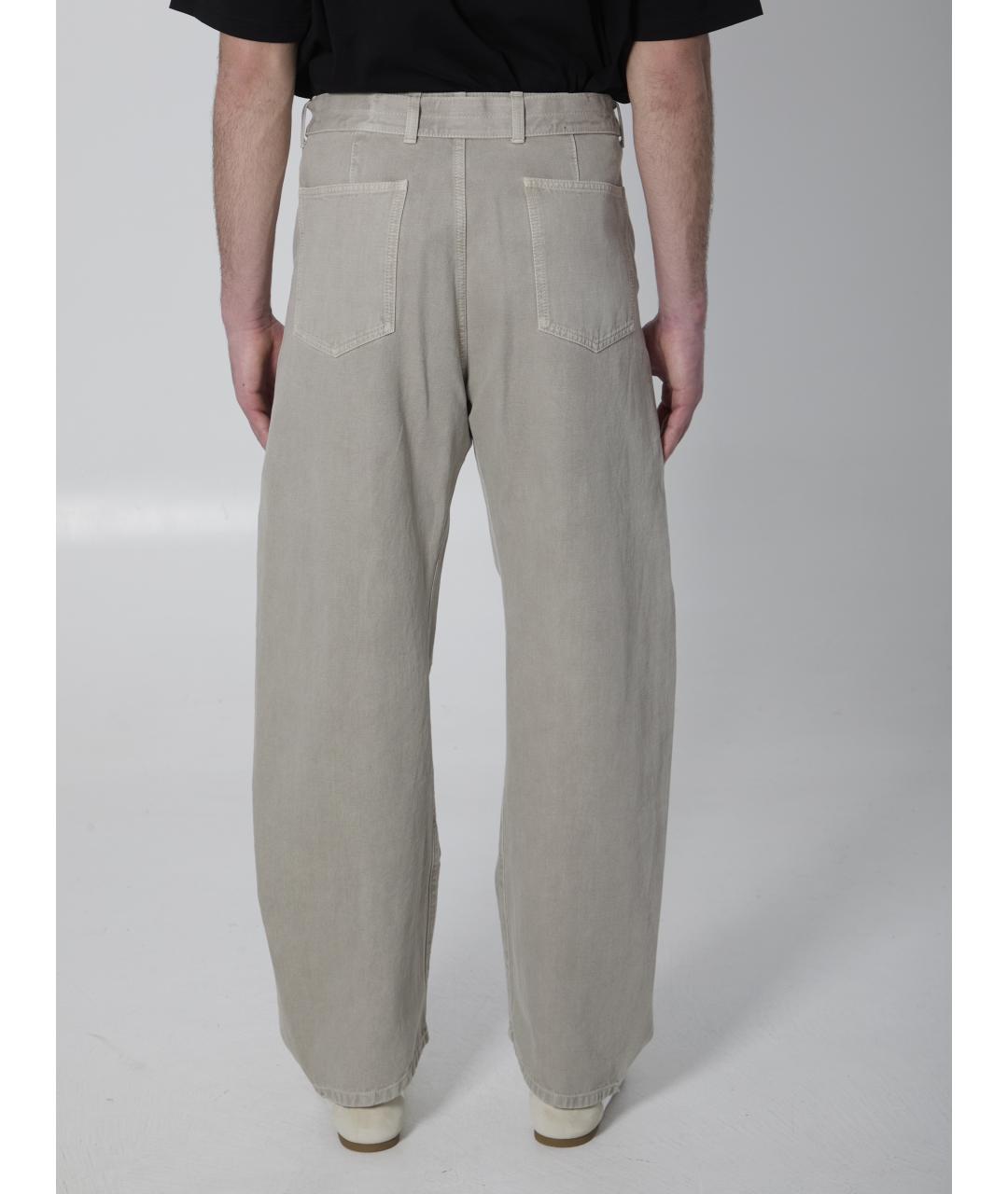 LEMAIRE Серые хлопковые прямые джинсы, фото 4