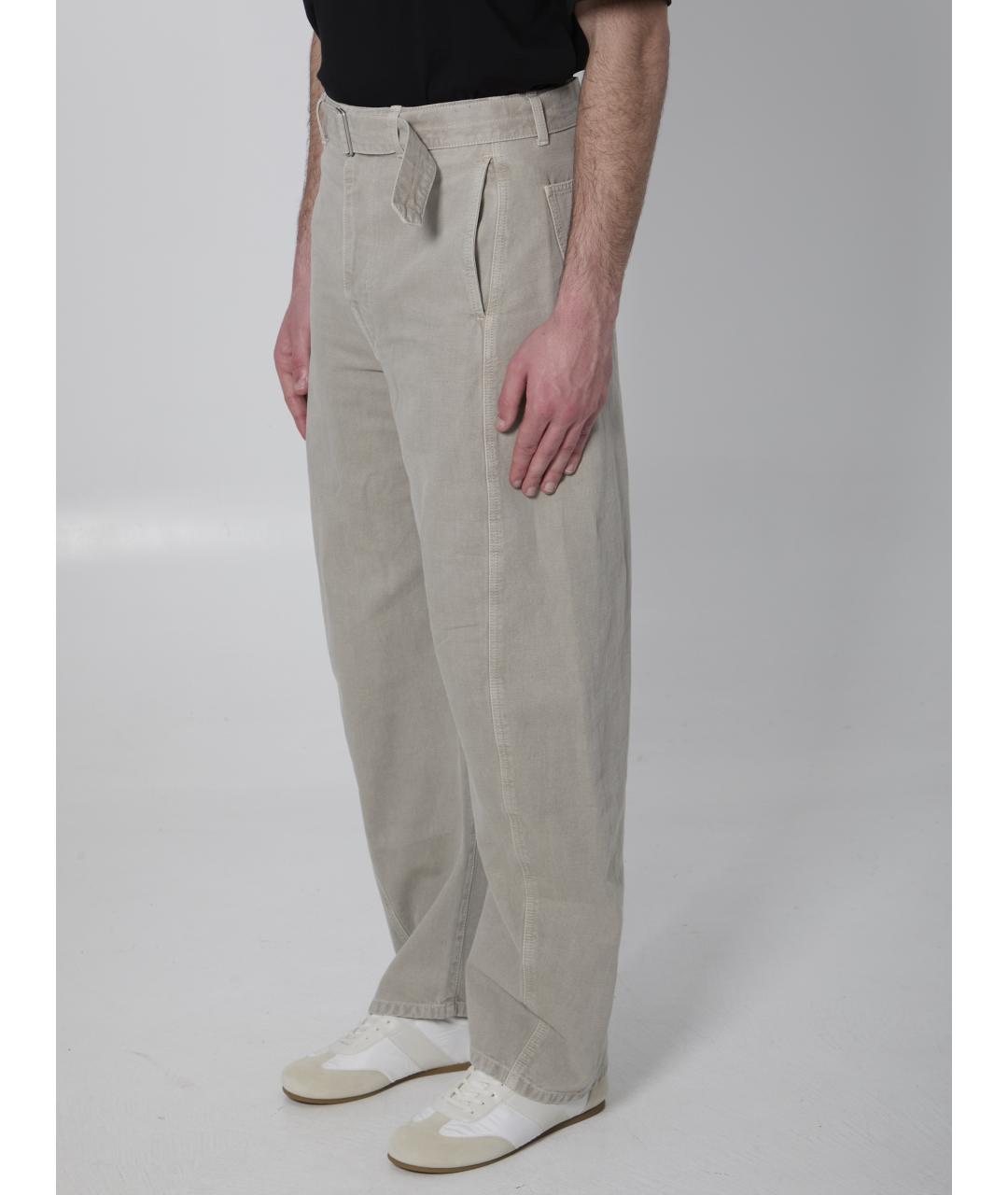 LEMAIRE Серые хлопковые прямые джинсы, фото 2