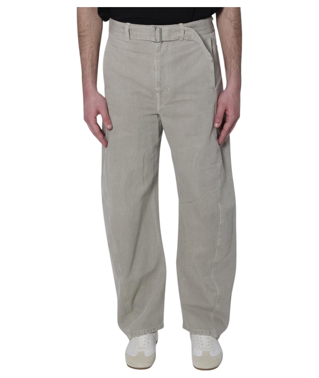 LEMAIRE Серые хлопковые прямые джинсы, фото 1