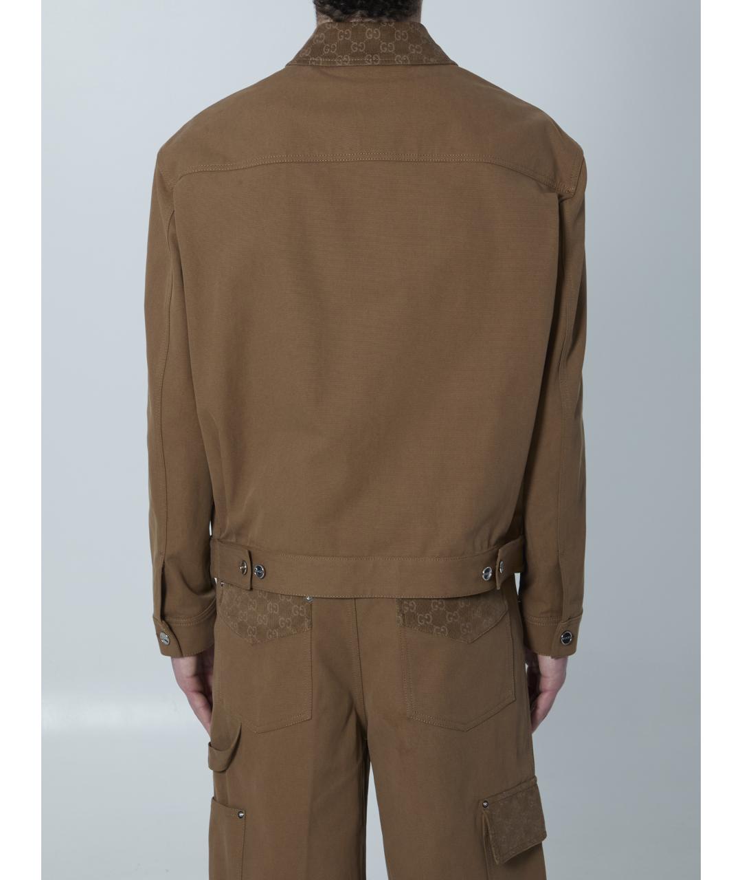 GUCCI Коричневая хлопковая куртка, фото 4