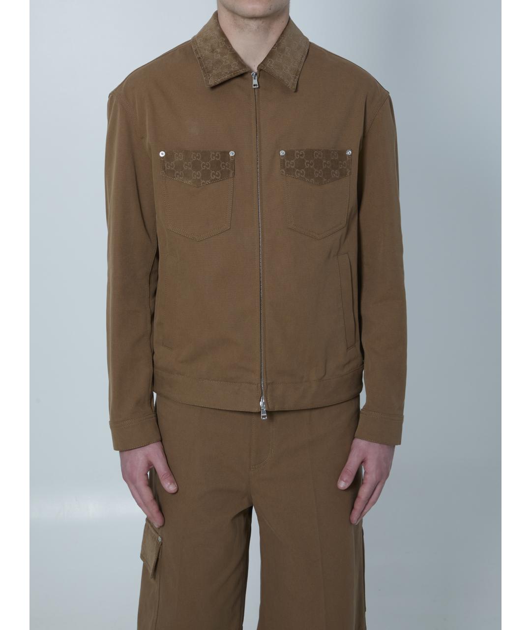 GUCCI Коричневая хлопковая куртка, фото 5