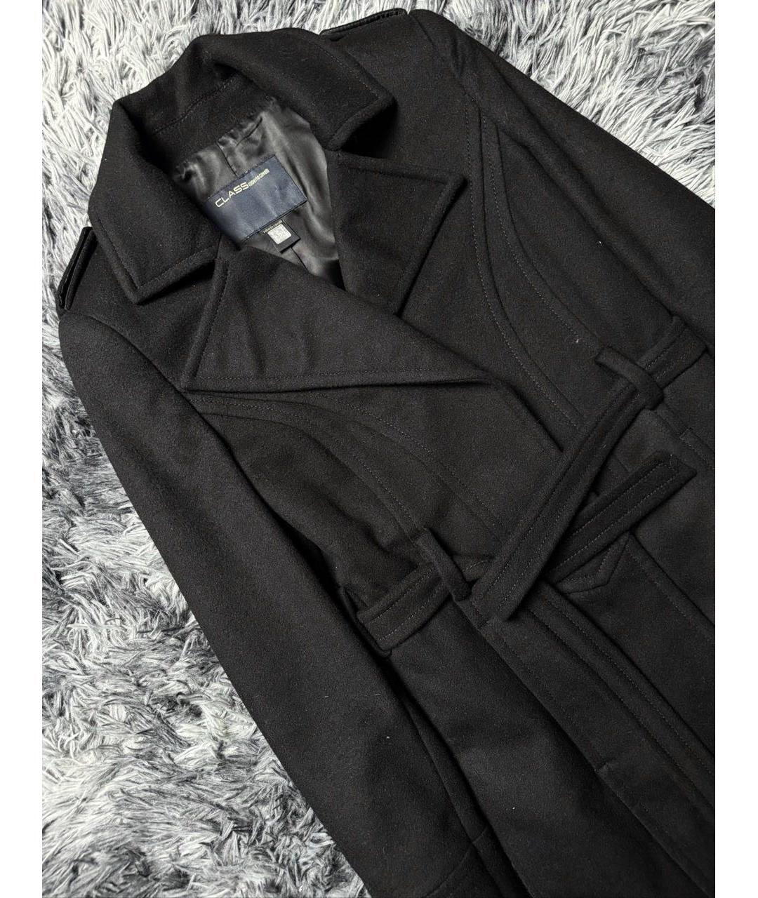 ROBERTO CAVALLI Черное шерстяное пальто, фото 3