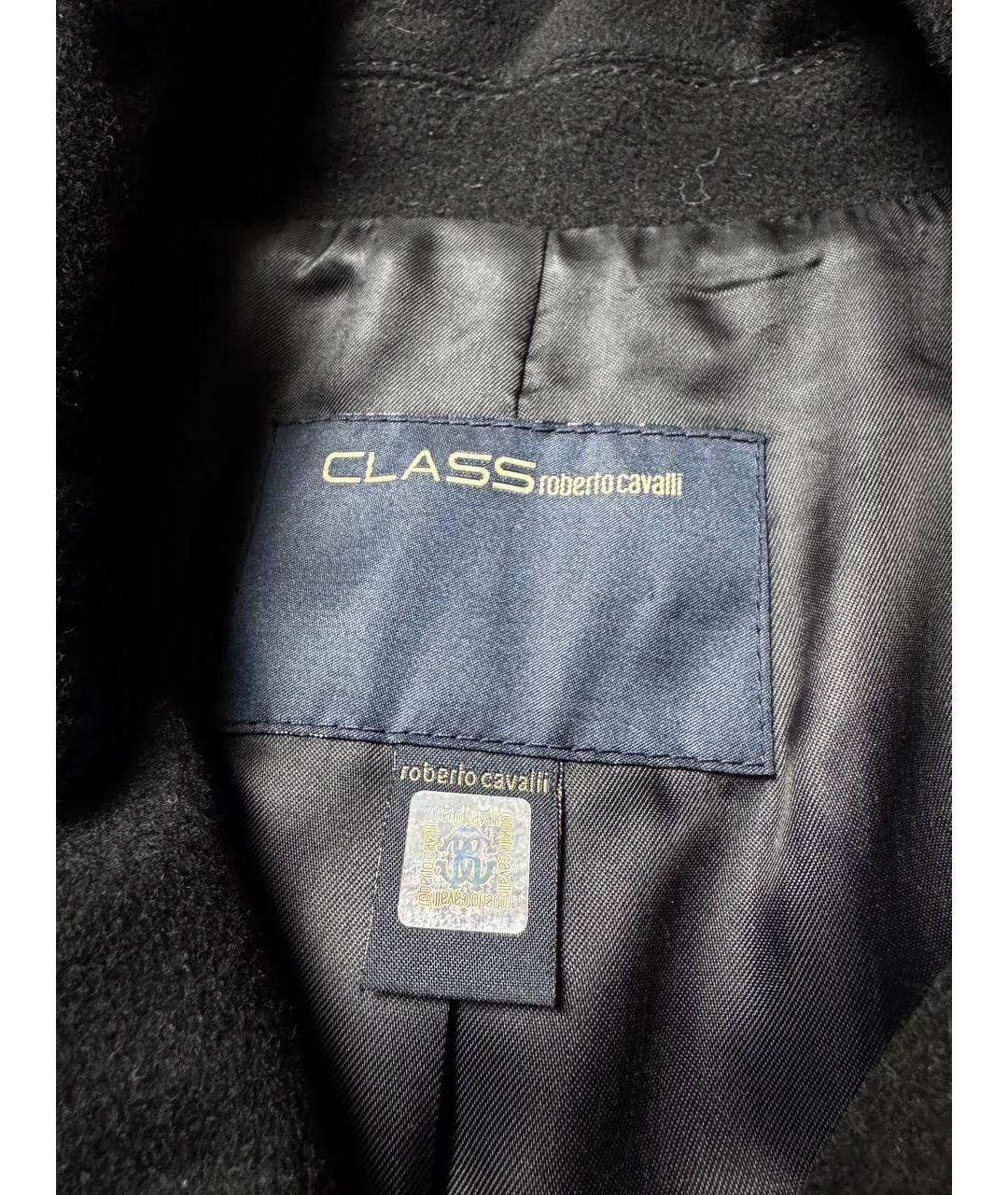 ROBERTO CAVALLI Черное шерстяное пальто, фото 5