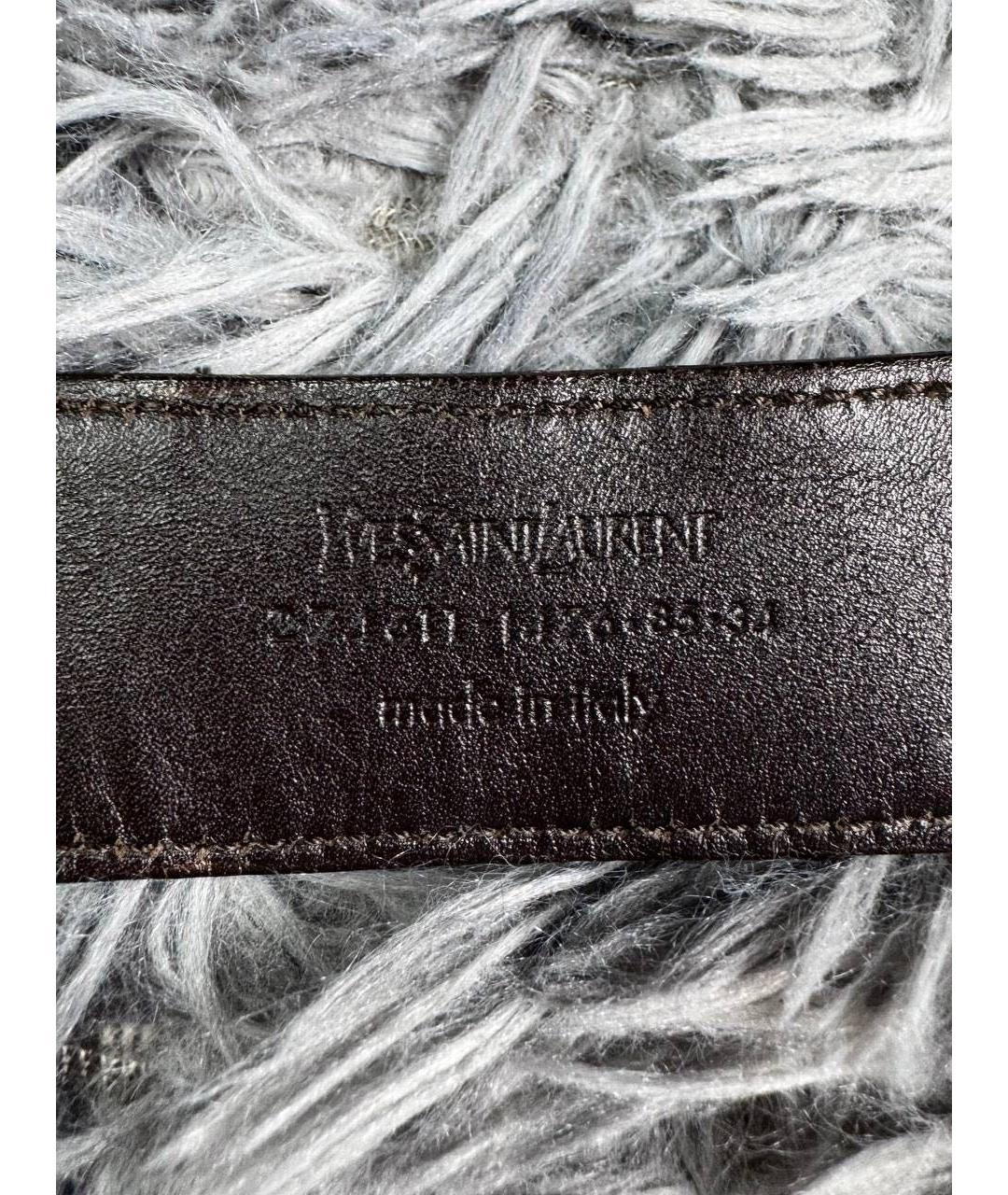 SAINT LAURENT Золотой кожаный ремень, фото 4