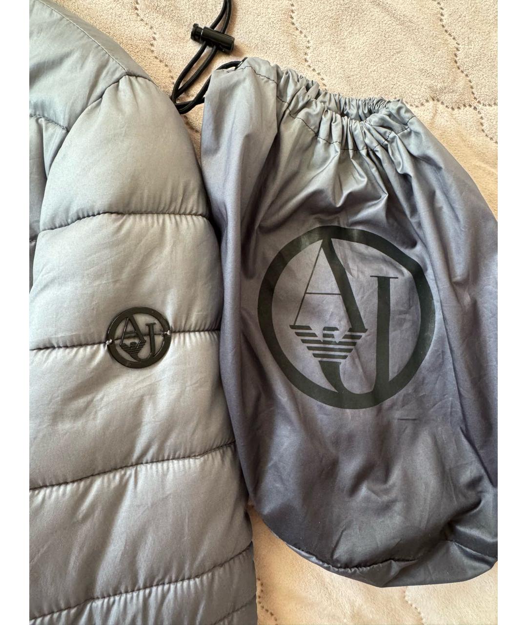 ARMANI JEANS Серая полиэстеровая куртка, фото 3