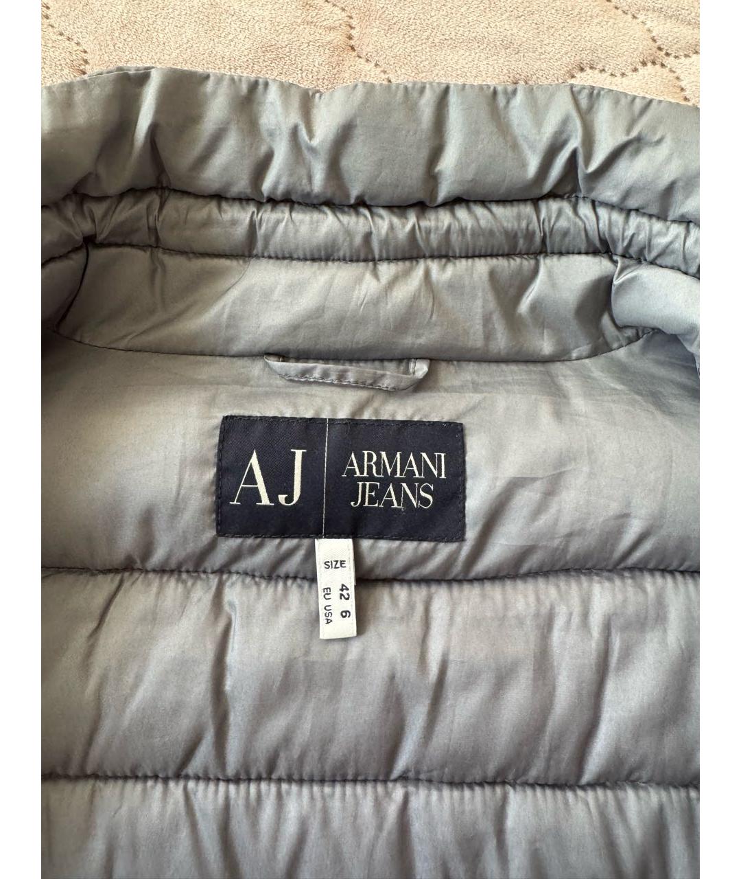 ARMANI JEANS Серая полиэстеровая куртка, фото 5