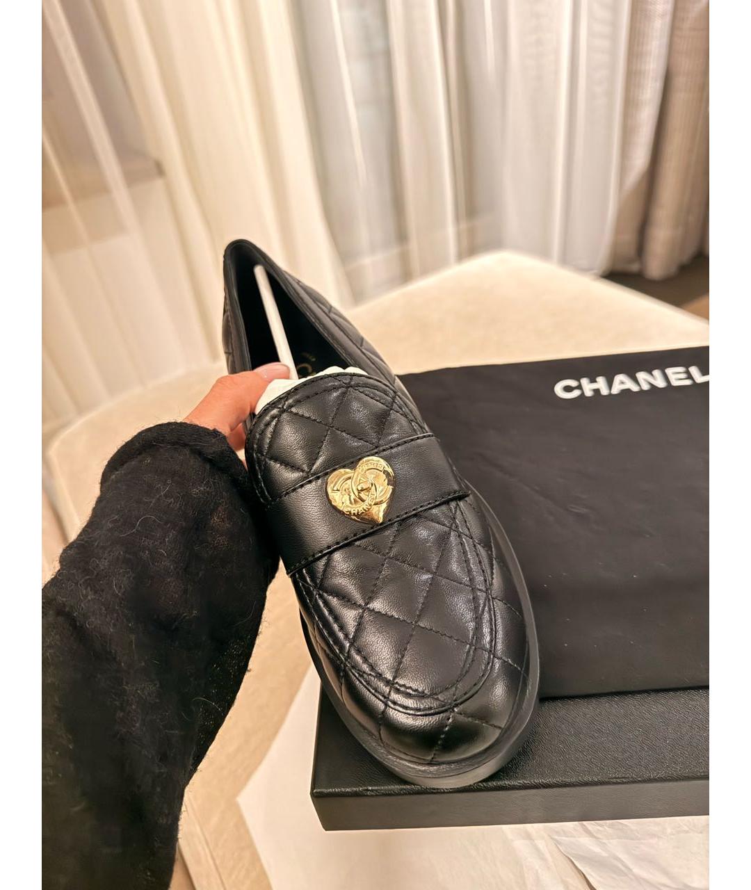 CHANEL Черные кожаные лоферы, фото 2