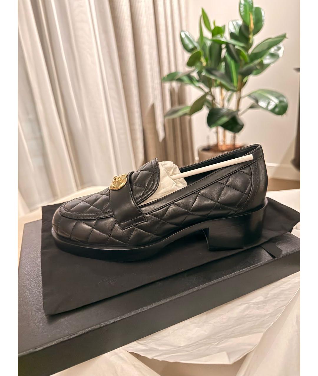 CHANEL Черные кожаные лоферы, фото 3