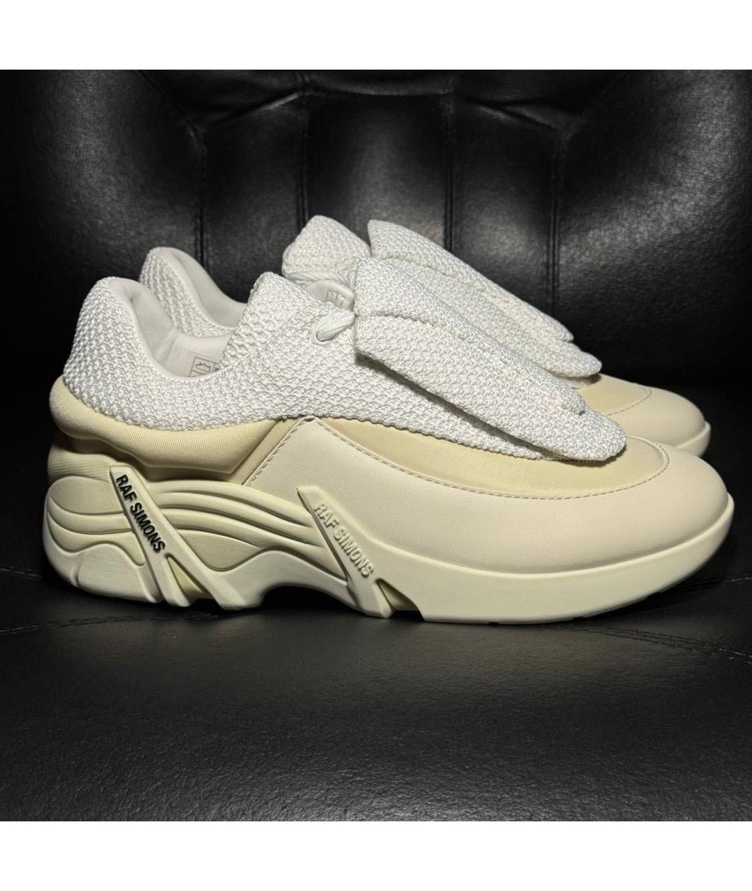 RAF SIMONS Белые текстильные низкие кроссовки / кеды, фото 9