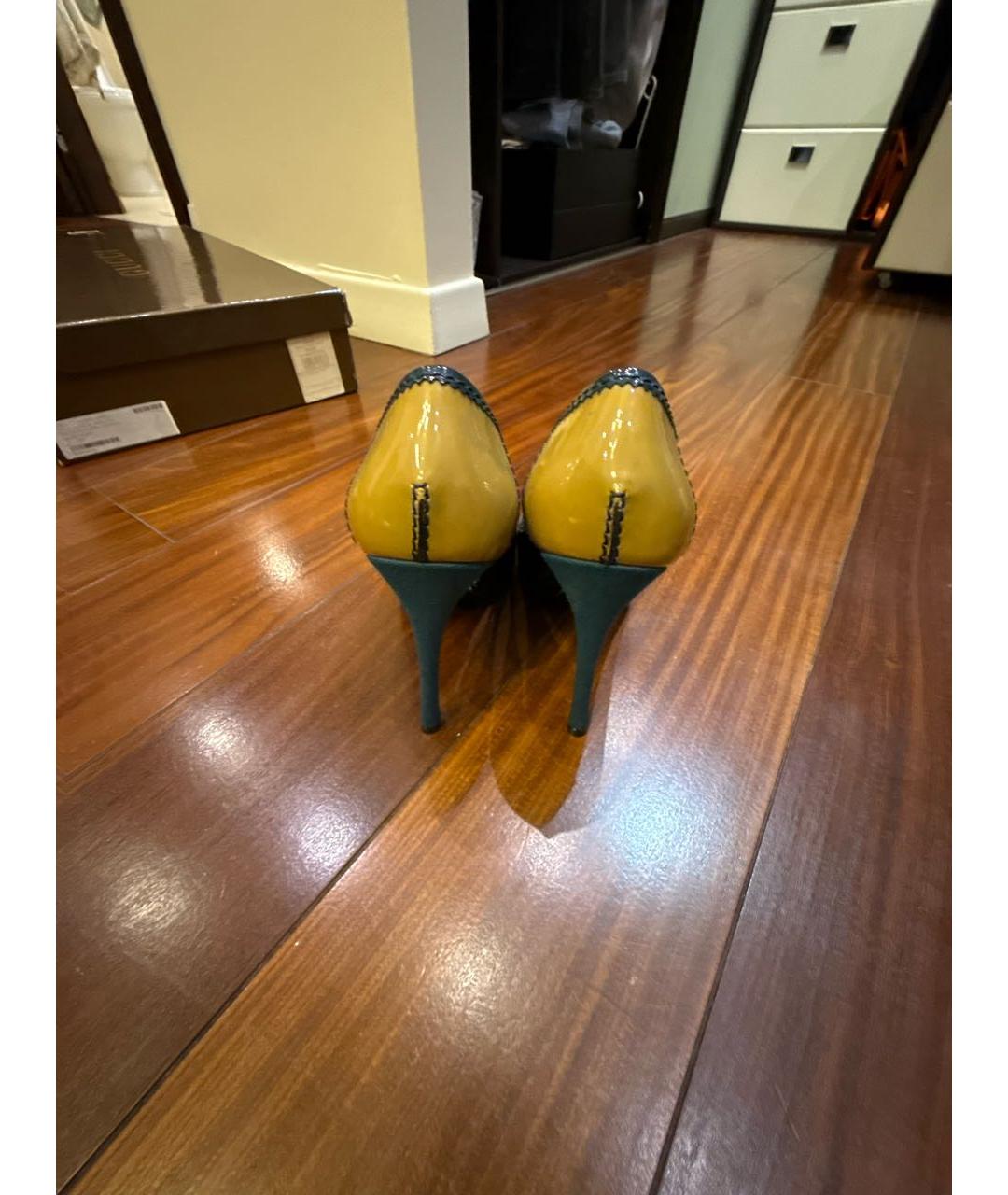 SAINT LAURENT Темно-синие кожаные туфли, фото 4