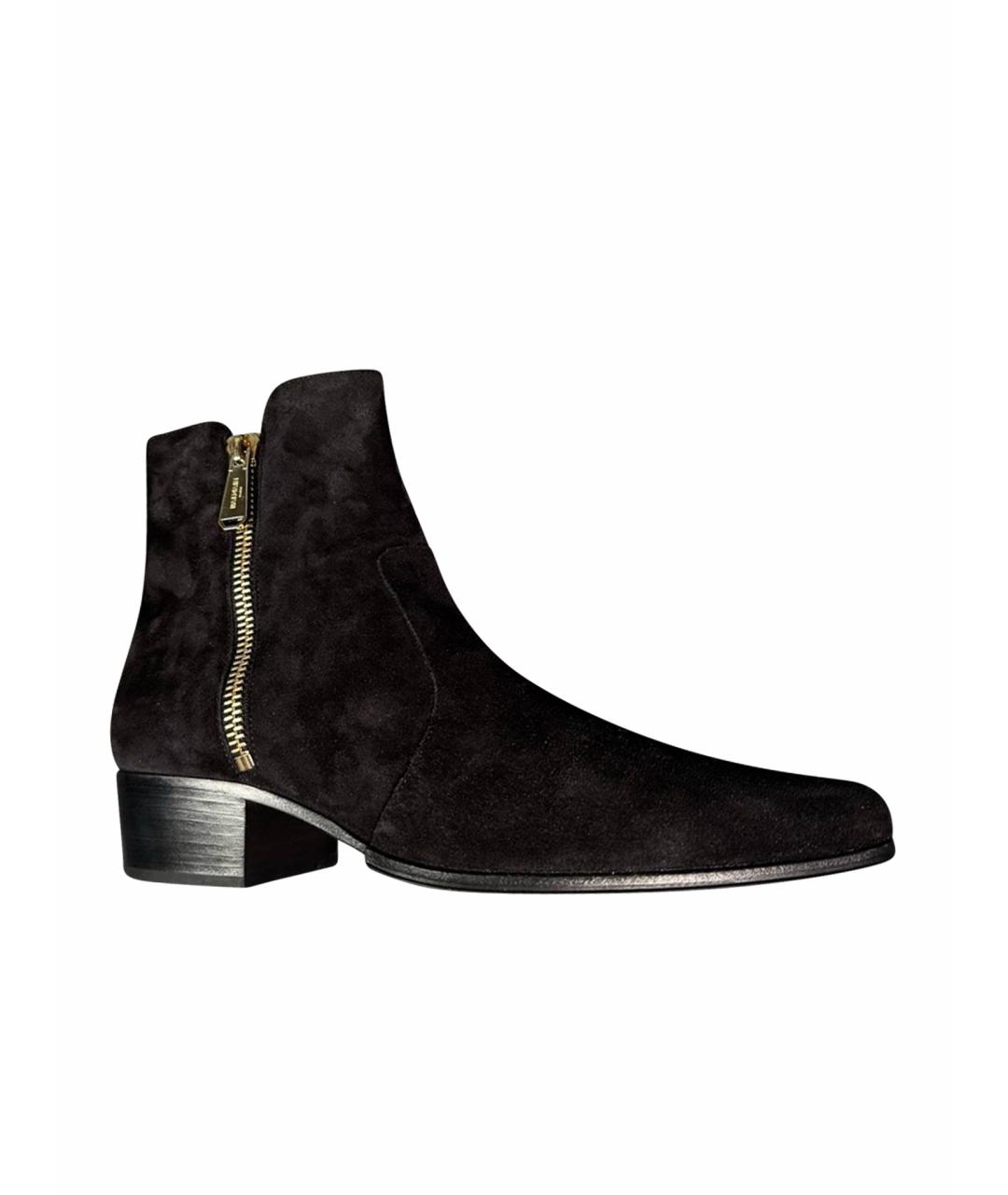 BALMAIN Черные высокие ботинки из искусственной кожи, фото 1