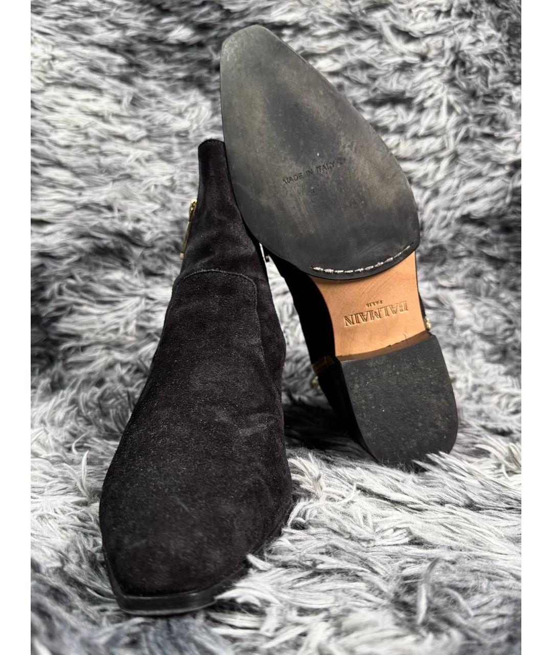 BALMAIN Черные высокие ботинки из искусственной кожи, фото 3