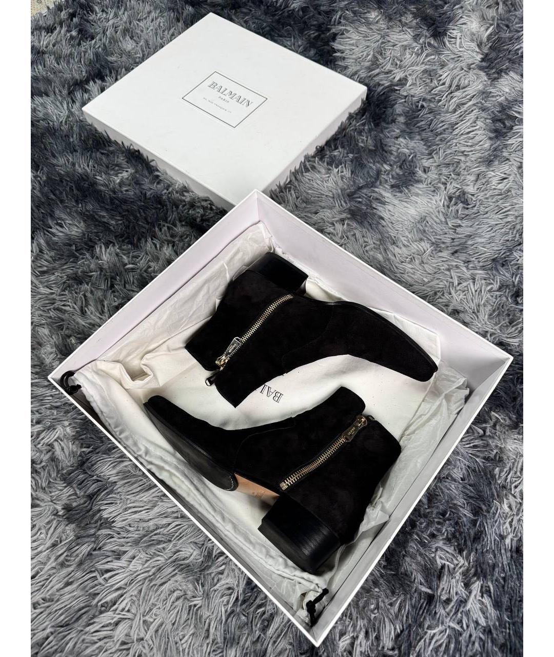 BALMAIN Черные высокие ботинки из искусственной кожи, фото 2