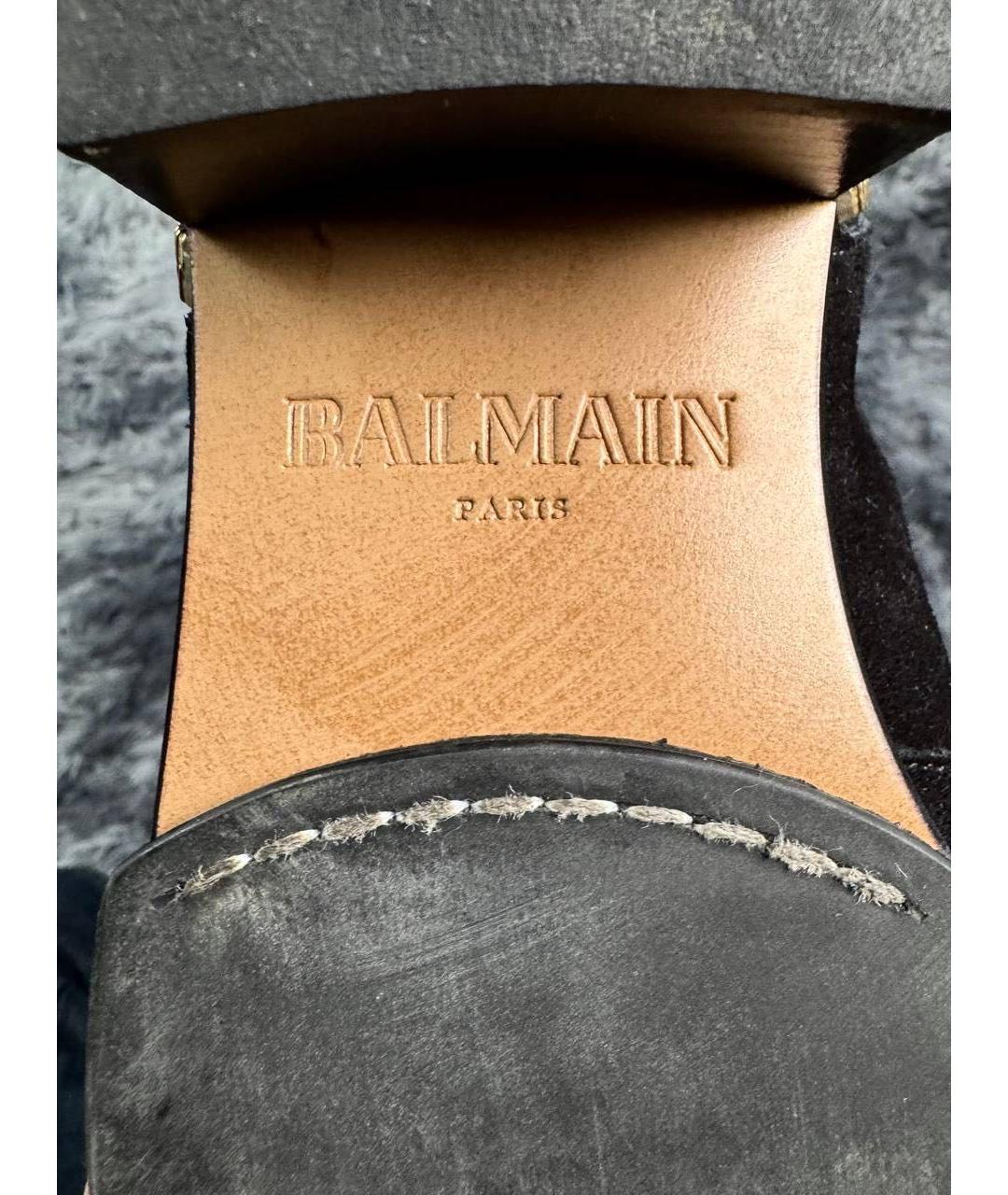 BALMAIN Черные высокие ботинки из искусственной кожи, фото 6