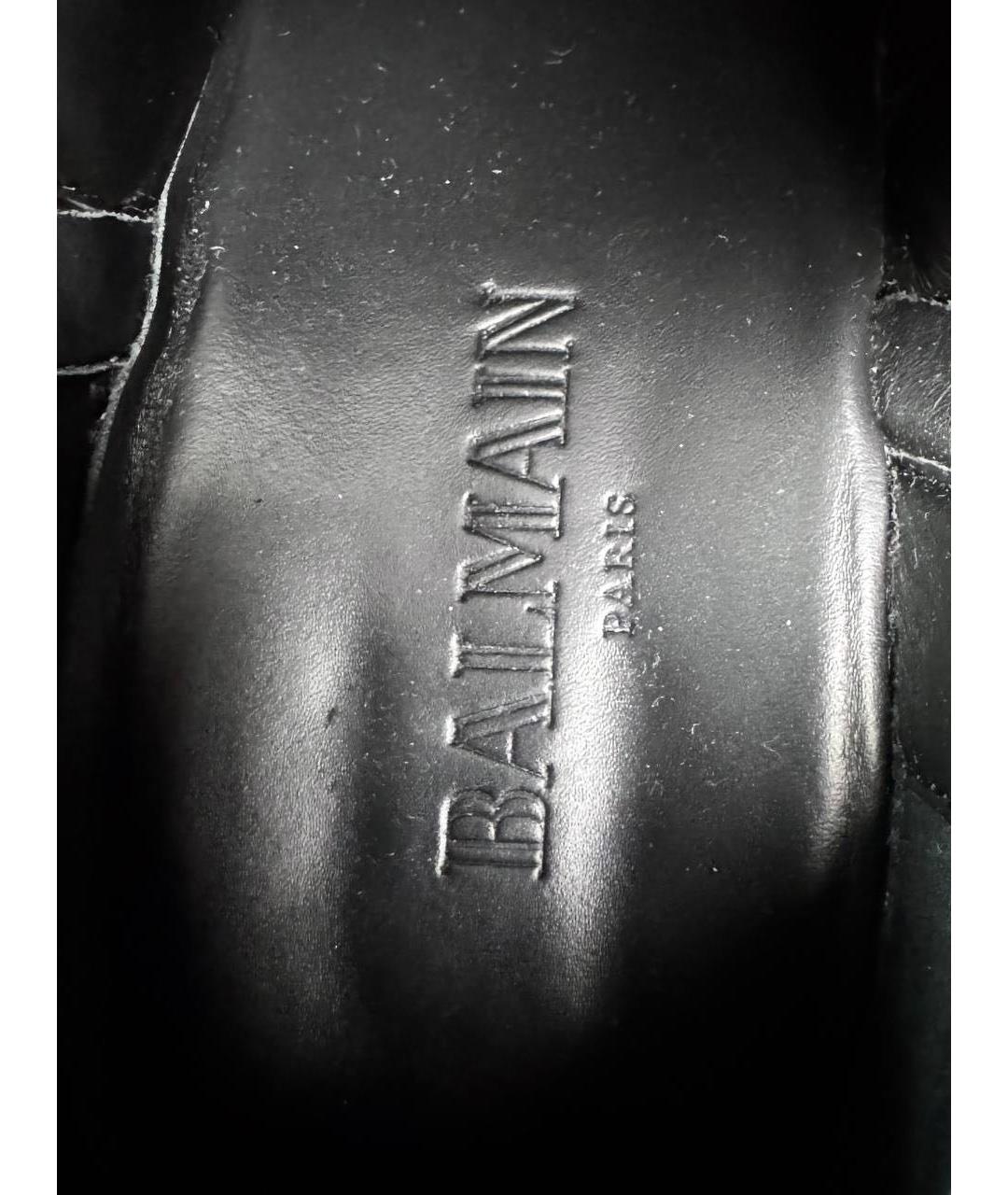 BALMAIN Черные высокие ботинки из искусственной кожи, фото 7