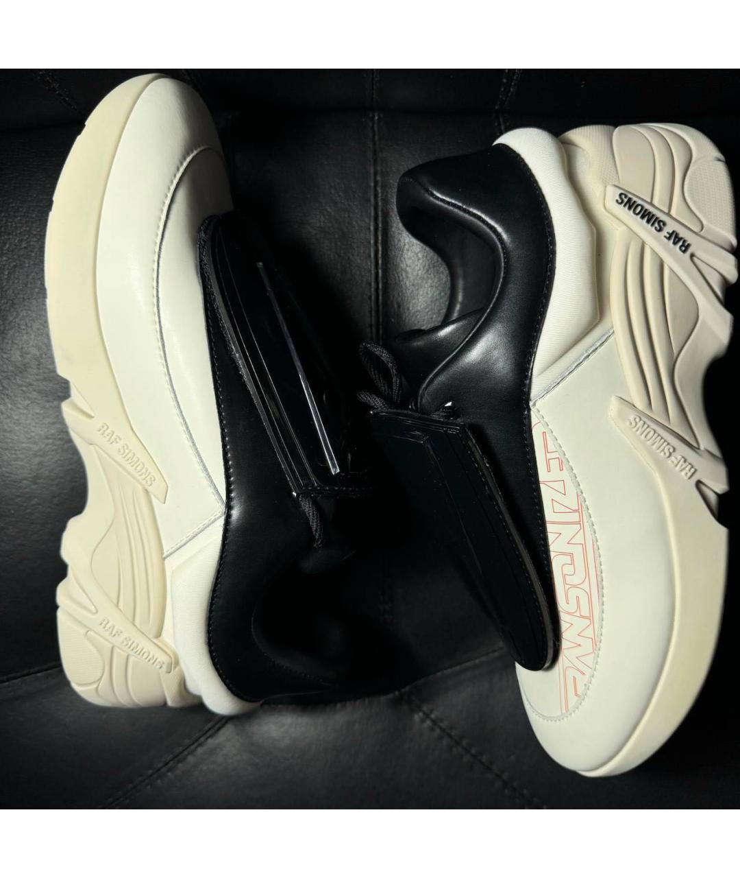 RAF SIMONS Белые текстильные низкие кроссовки / кеды, фото 5