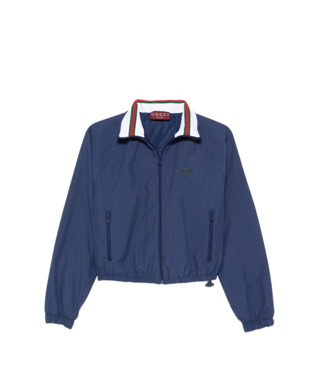 GUCCI Синяя полиамидовая куртка, фото 1