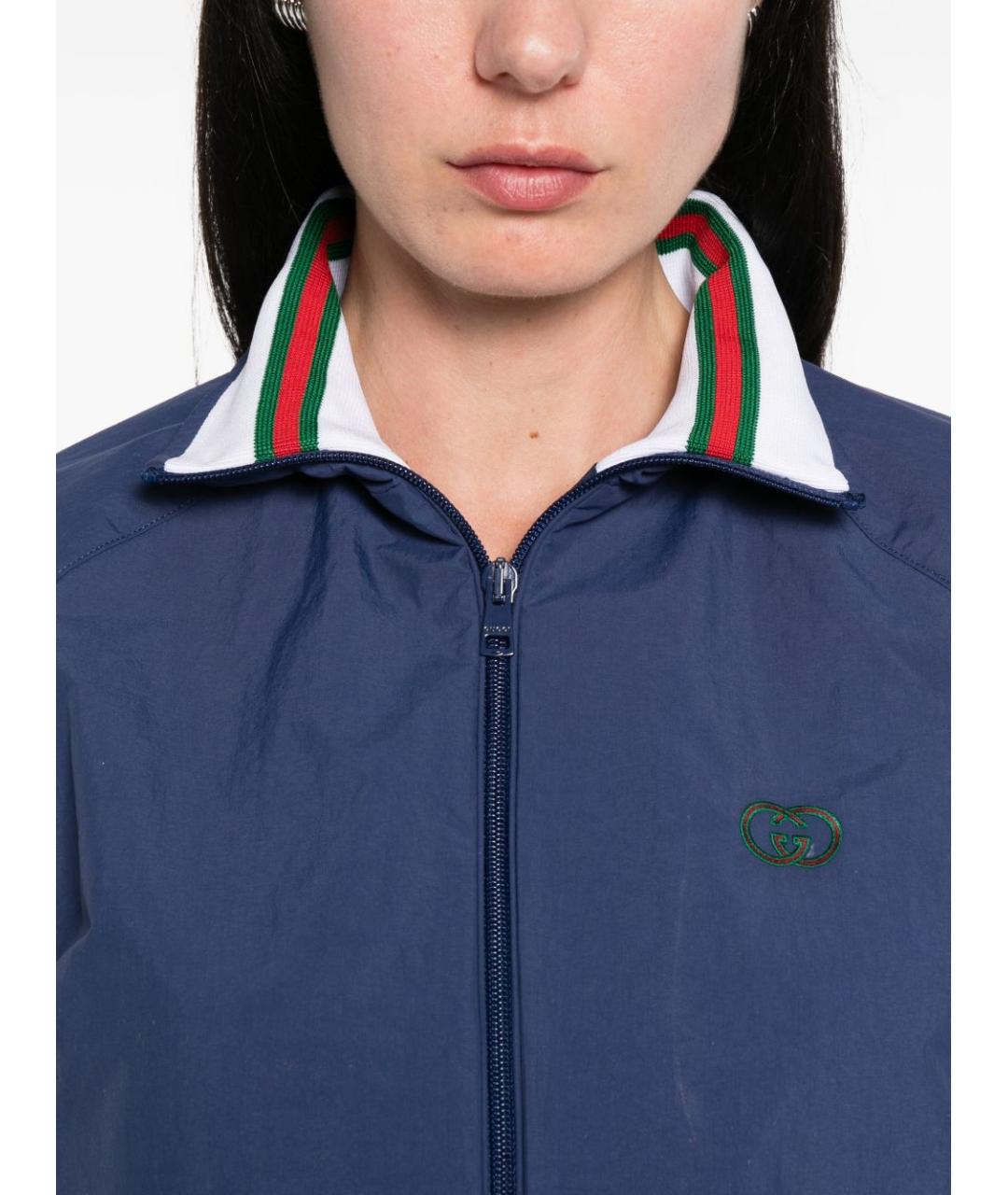 GUCCI Синяя полиамидовая куртка, фото 2