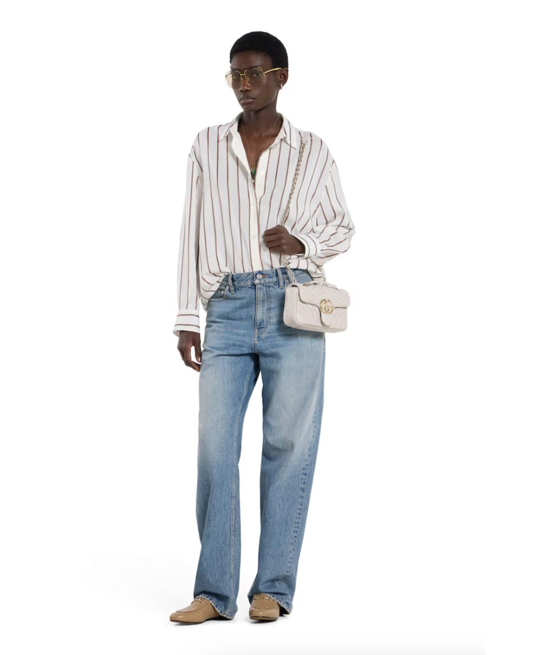 GUCCI Серая кожаная сумка через плечо, фото 4