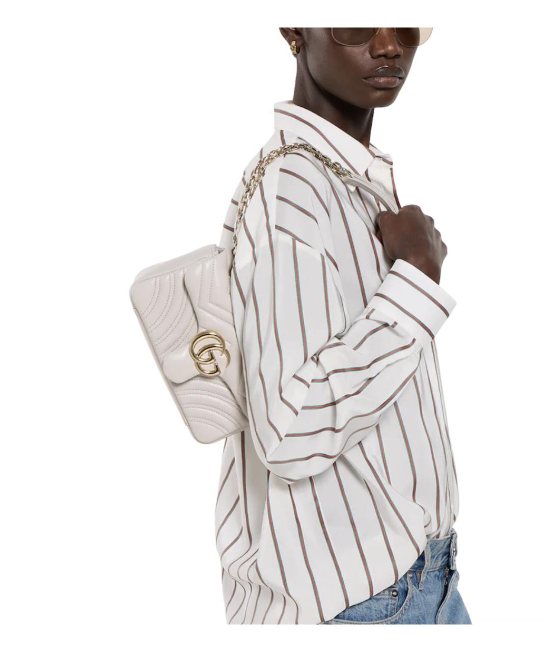 GUCCI Серая кожаная сумка через плечо, фото 3