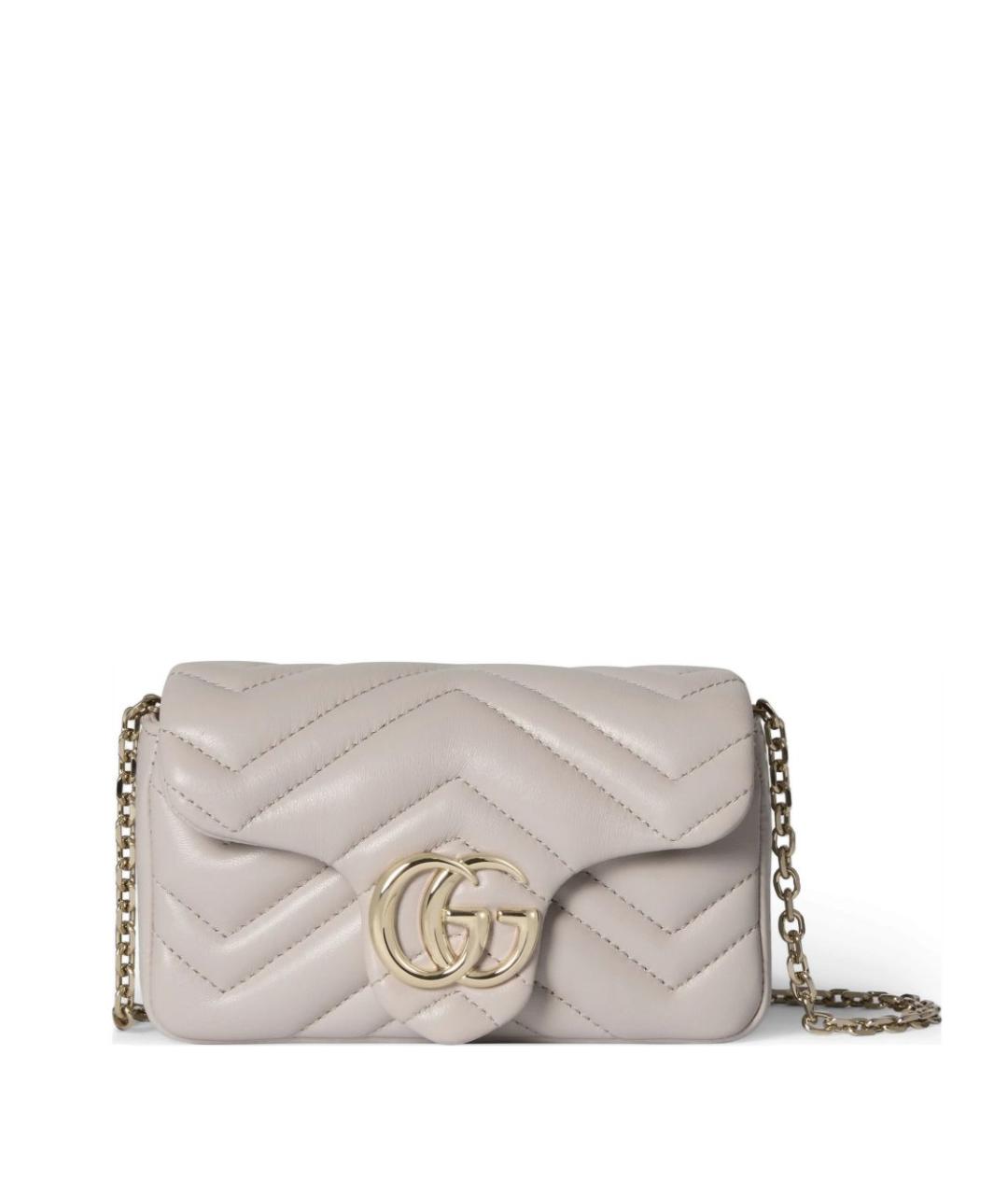 GUCCI Бежевая кожаная сумка через плечо, фото 1