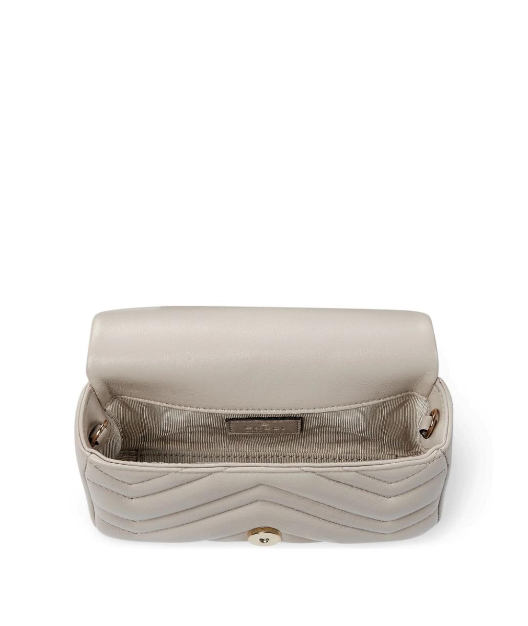 GUCCI Бежевая кожаная сумка через плечо, фото 4