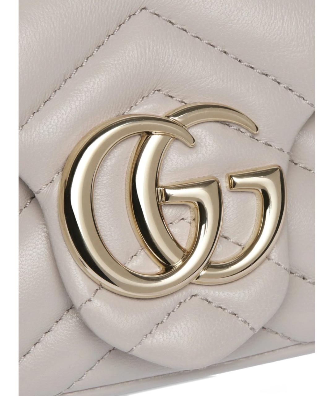 GUCCI Бежевая кожаная сумка через плечо, фото 3