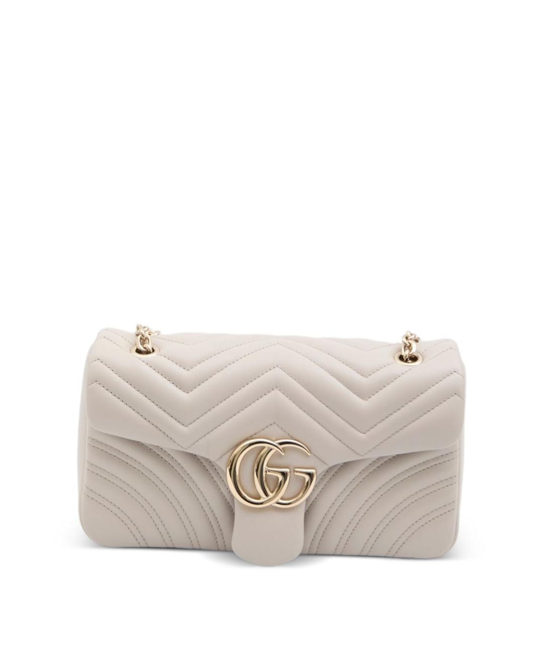 GUCCI Бежевая кожаная сумка через плечо, фото 1