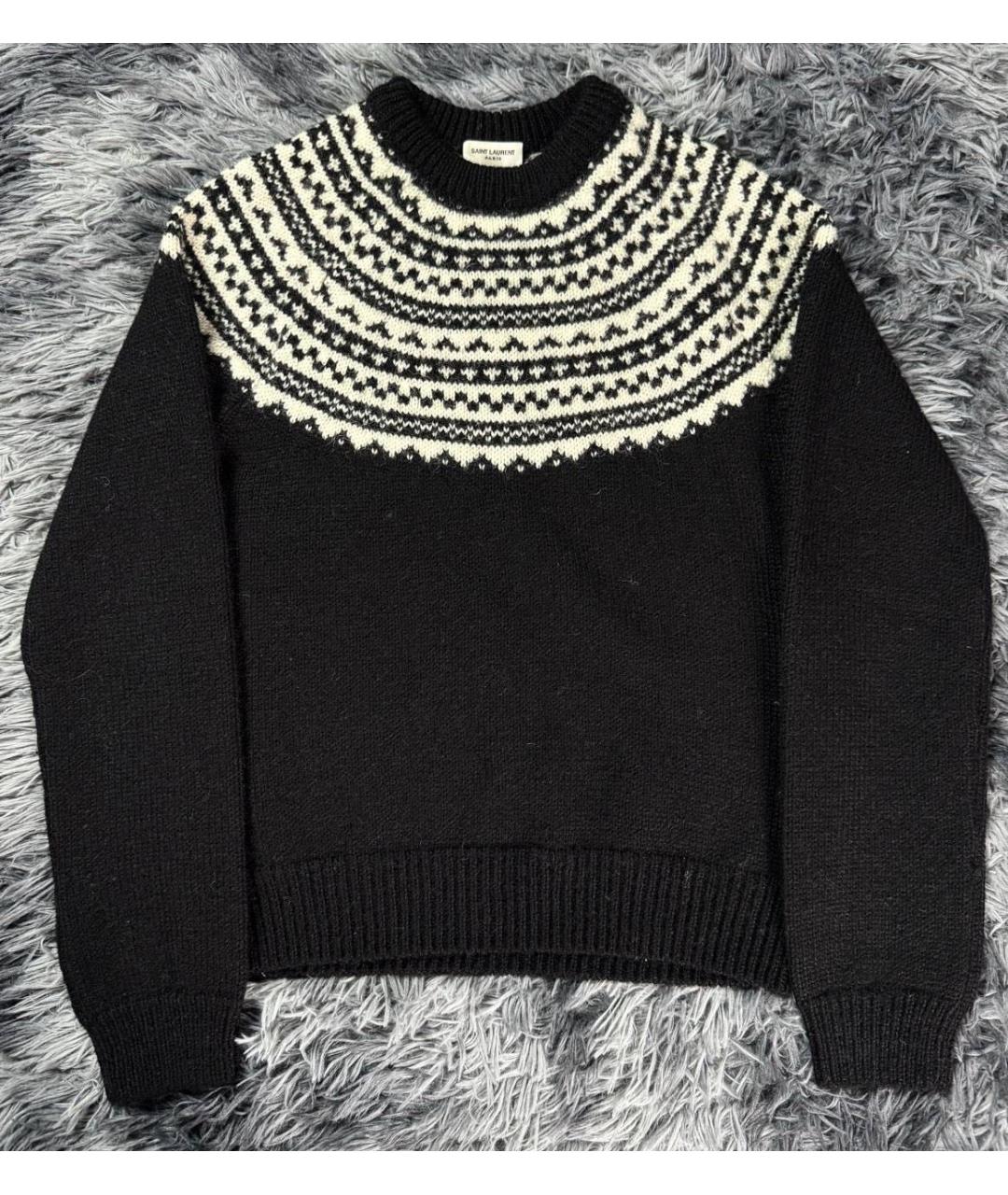 SAINT LAURENT Черный шерстяной джемпер / свитер, фото 9
