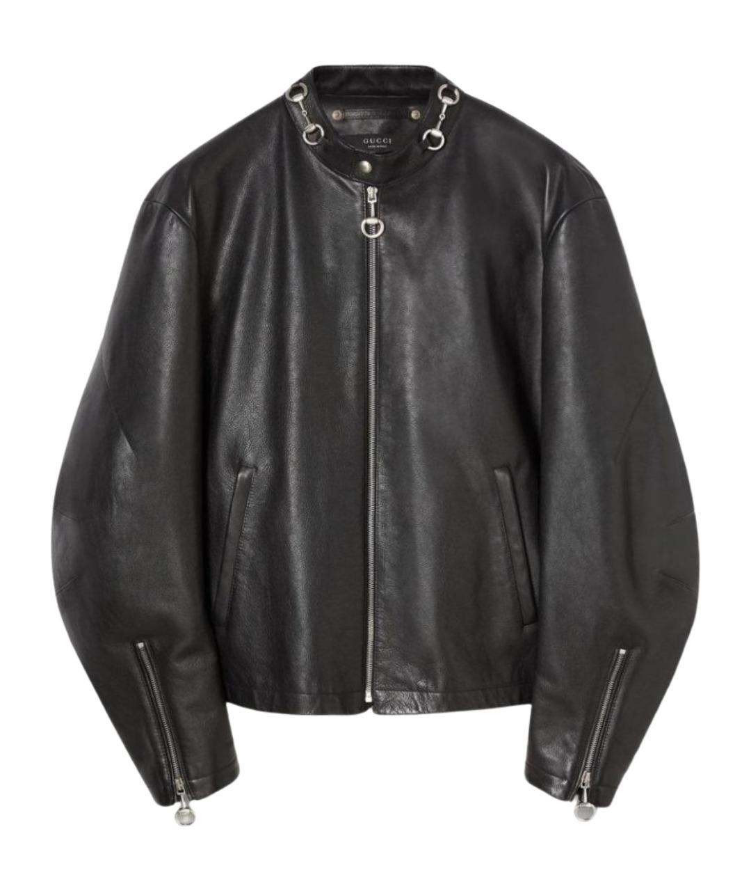 GUCCI Черная кожаная куртка, фото 1