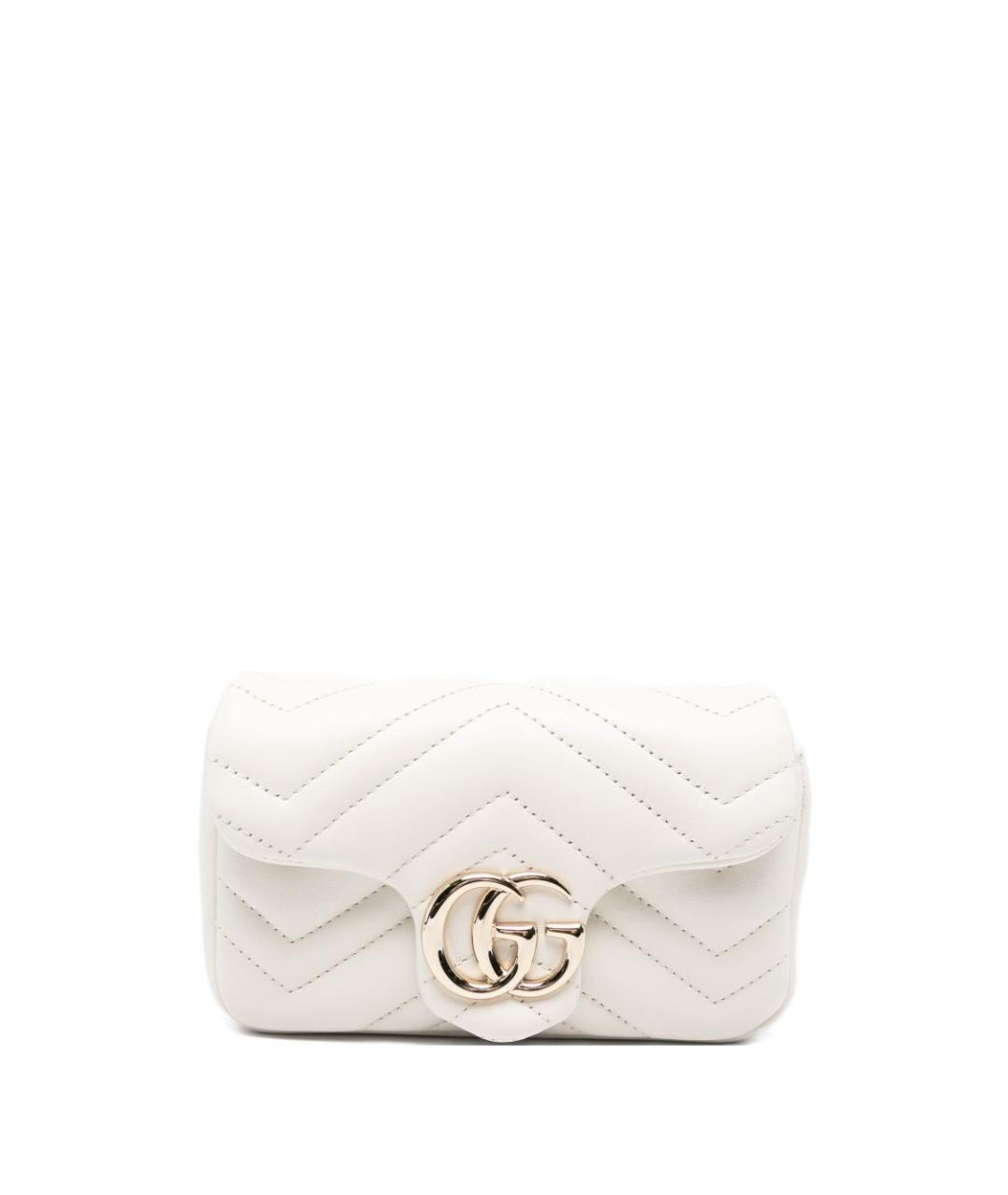 GUCCI Белая кожаная сумка через плечо, фото 3