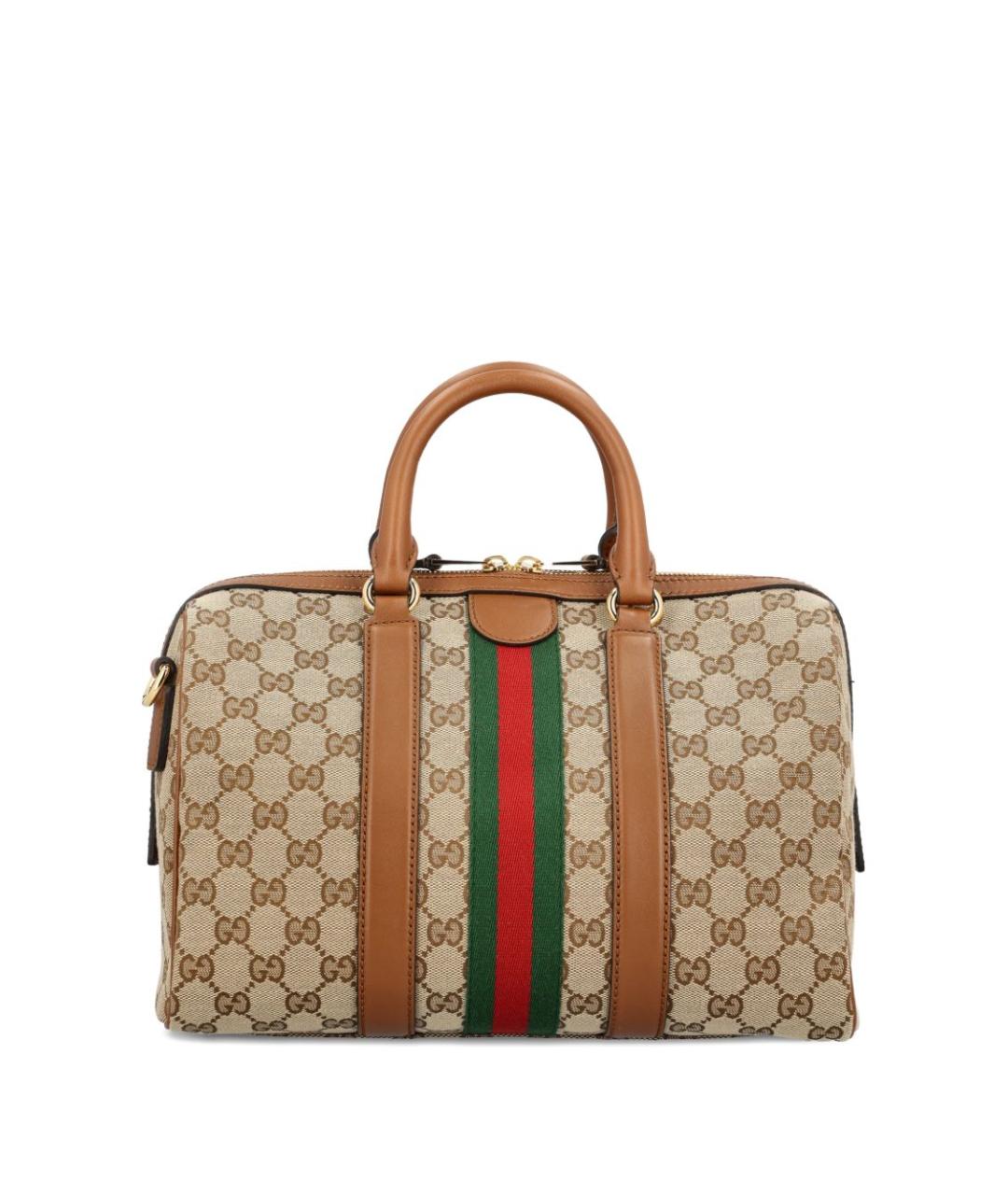 GUCCI Бежевая жаккардовая сумка тоут, фото 4