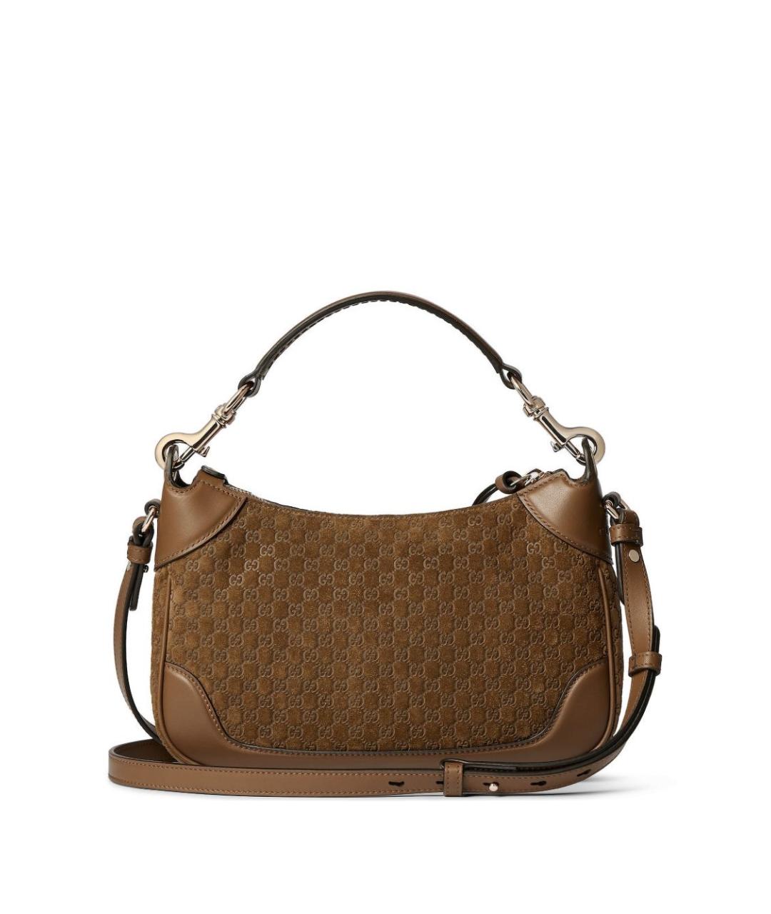 GUCCI Коричневая кожаная сумка через плечо, фото 4